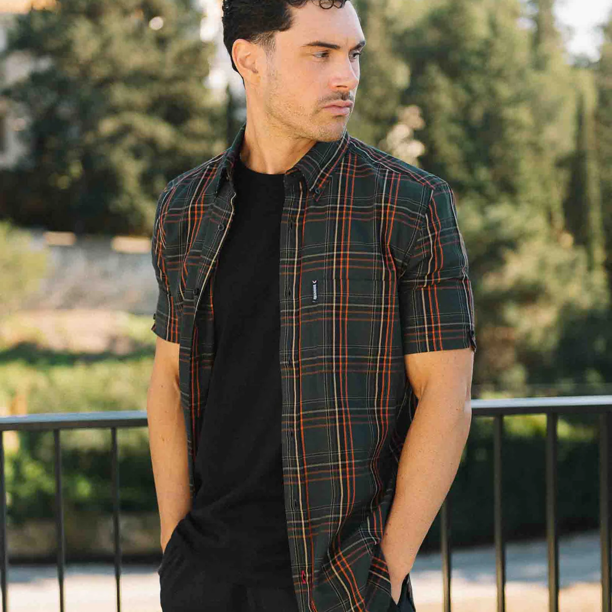 Lambretta Check Shirt Khaki