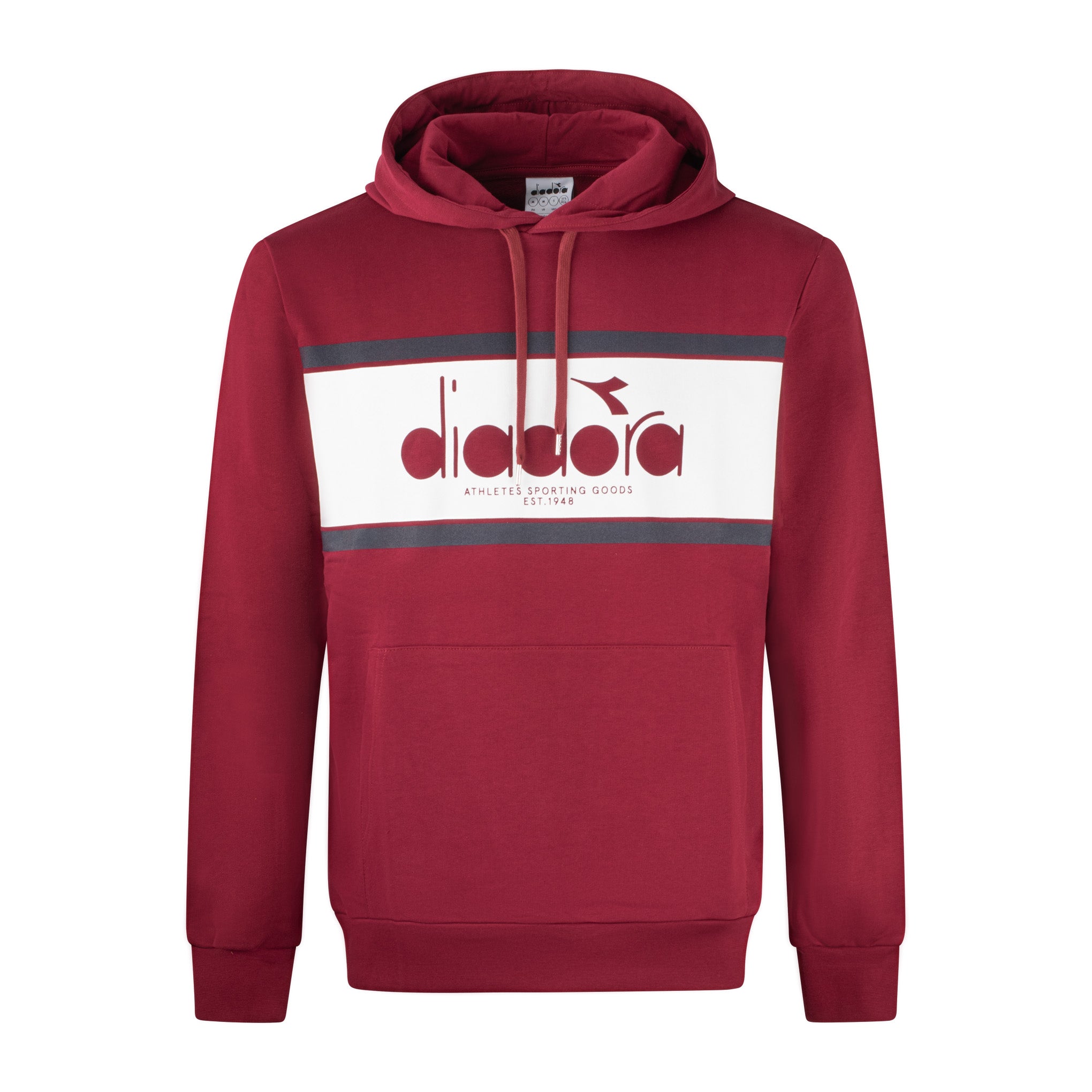 Diadora Stripe Hoodie Claret