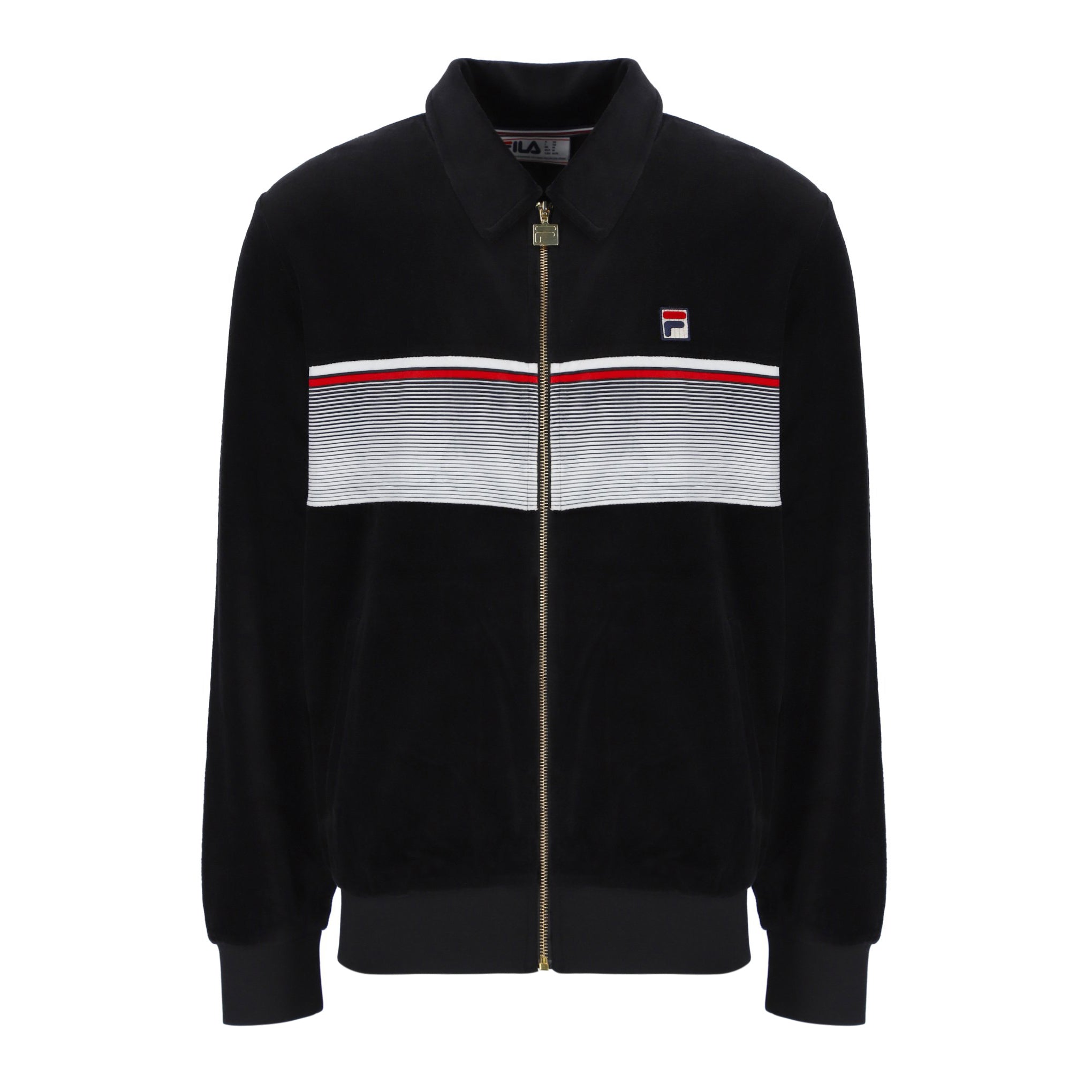 Fila Vintage Malakai Velour Track Top Black