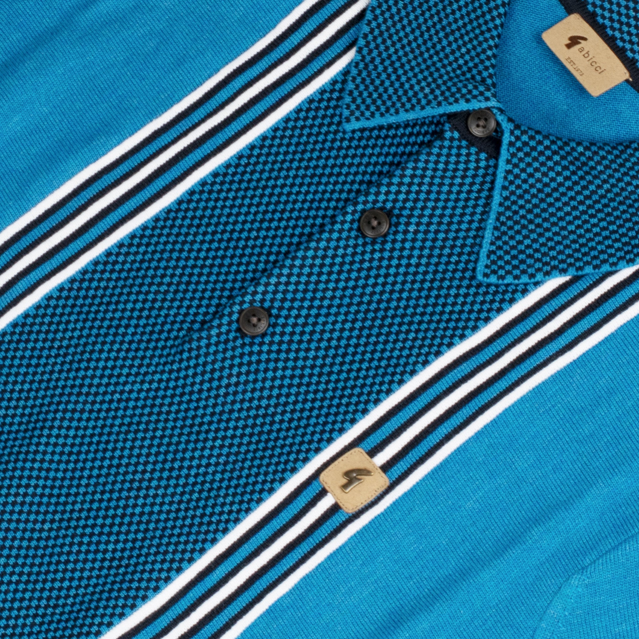 Gabicci Vintage Hadon Knit Polo Aqua