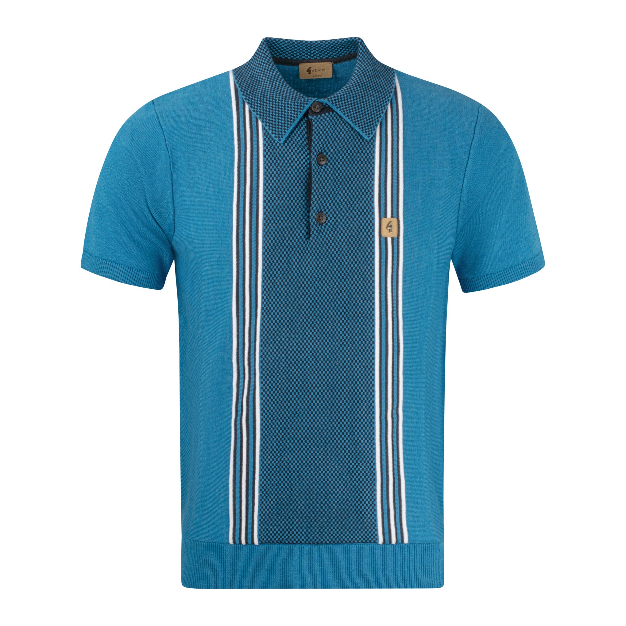 Gabicci Vintage Hadon Knit Polo Aqua