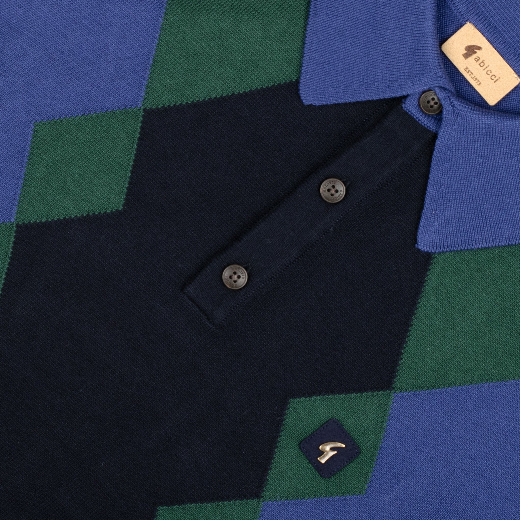 Gabicci Vintage Bond Knit Polo Blue