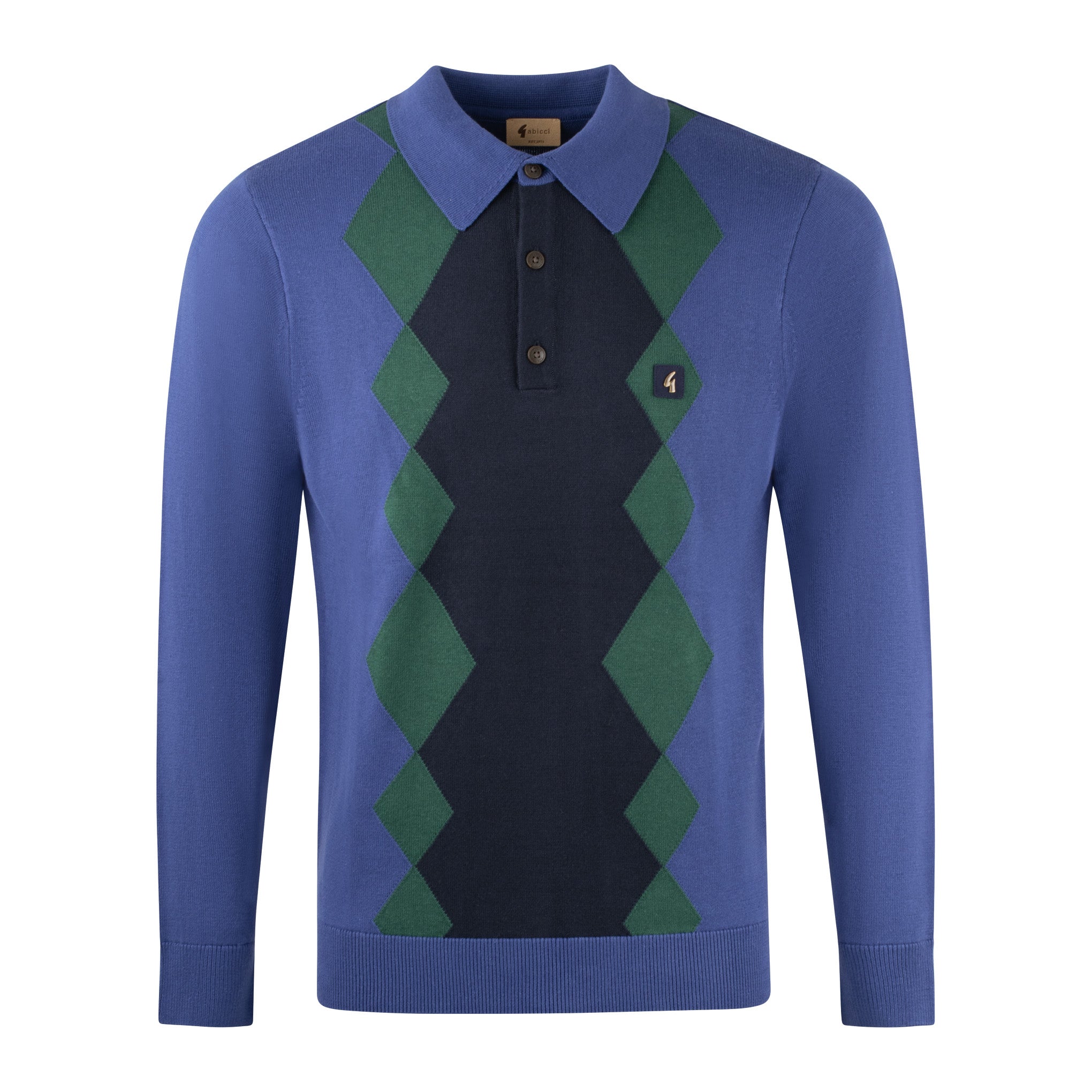 Gabicci Vintage Bond Knit Polo Blue