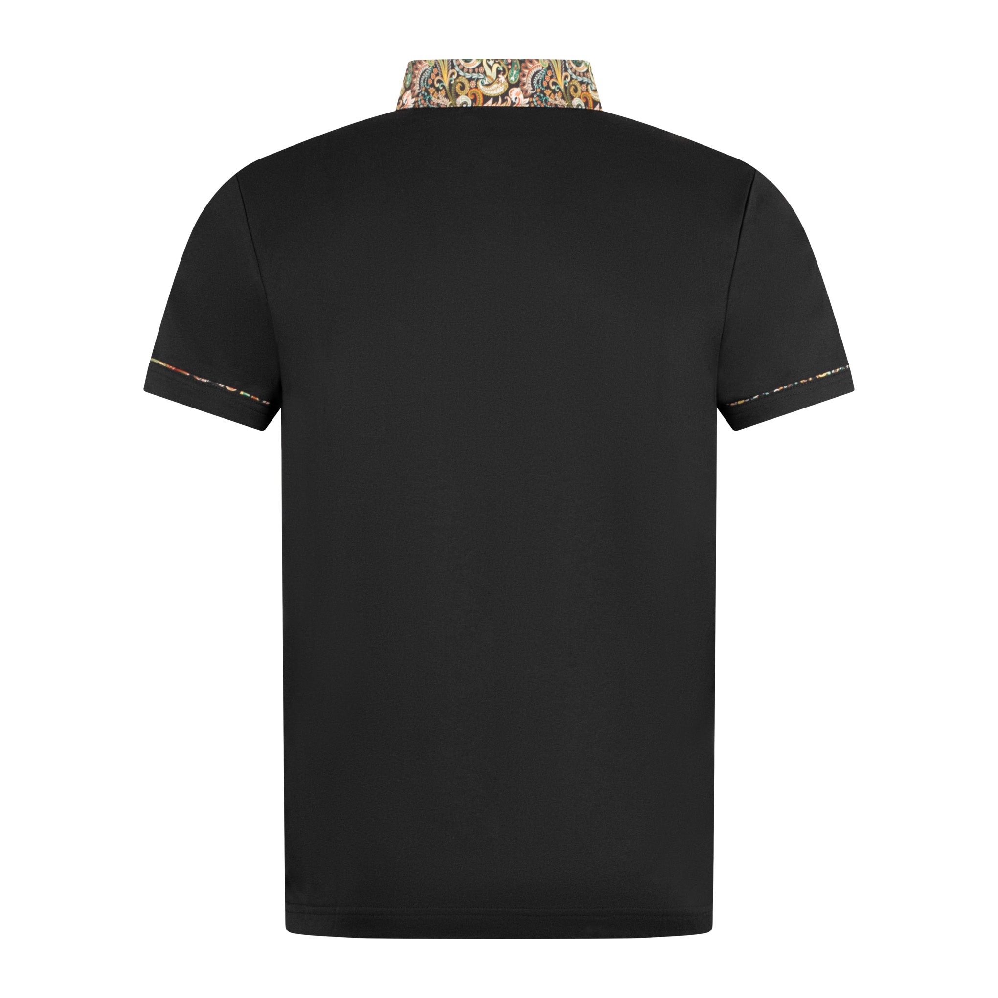 Gabicci Vintage Paisley Polo Shirt Black