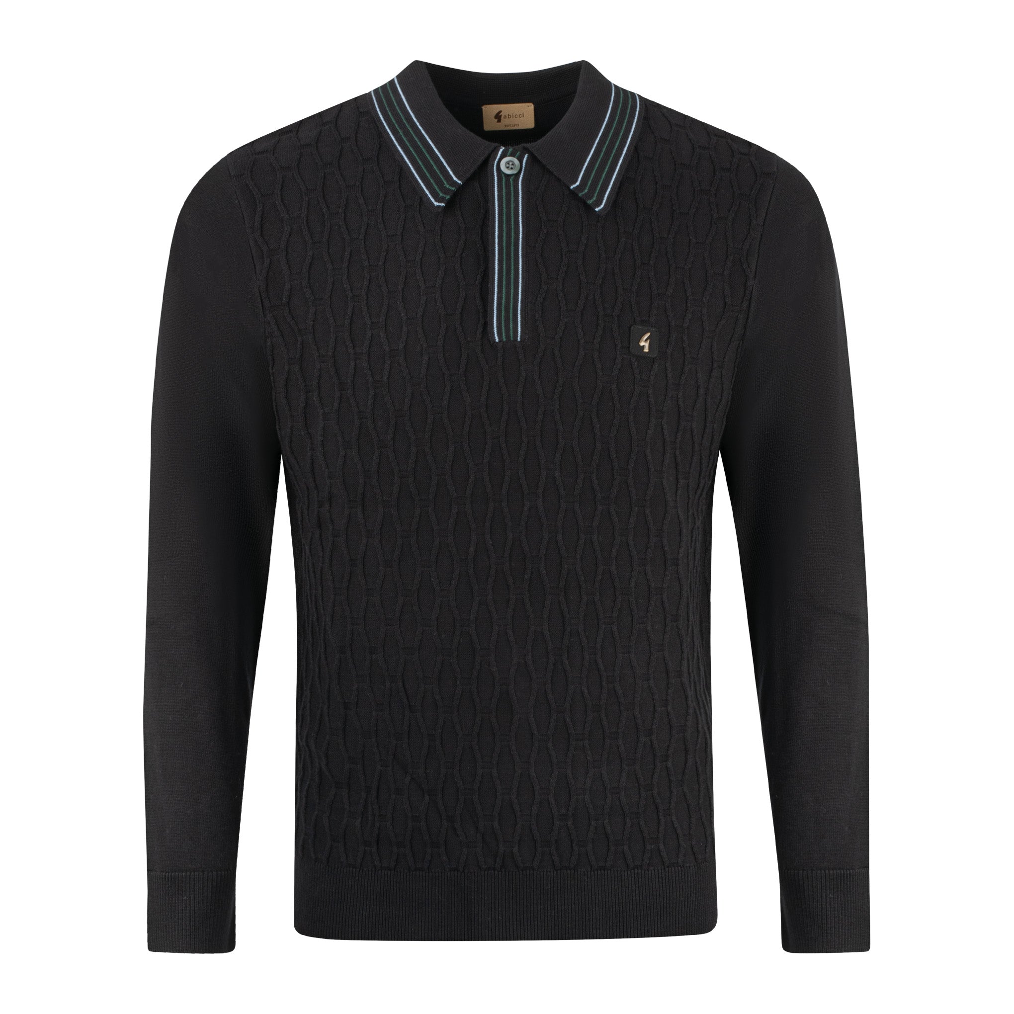 Gabicci Vintage Milton Knit Polo Black