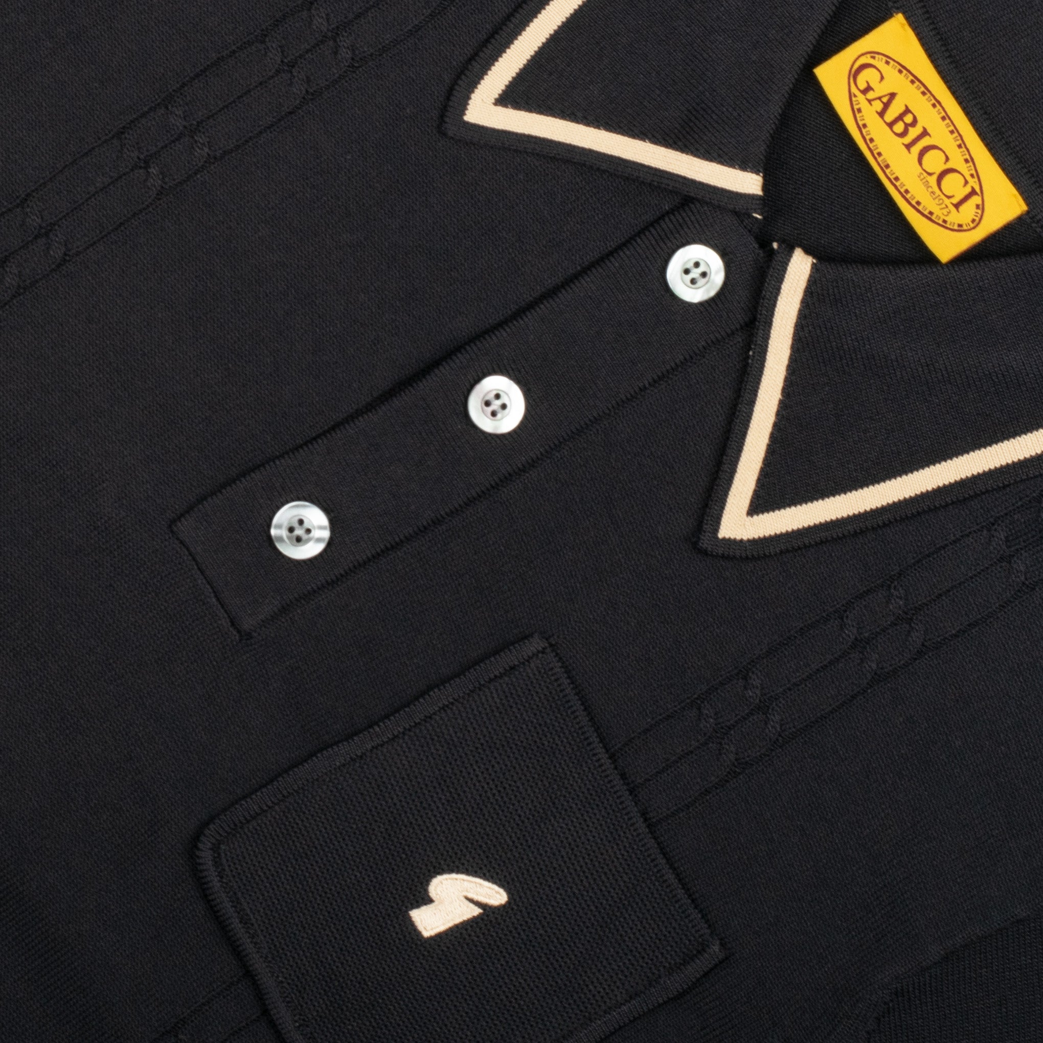 Gabicci Archive Ned Knit Polo Black