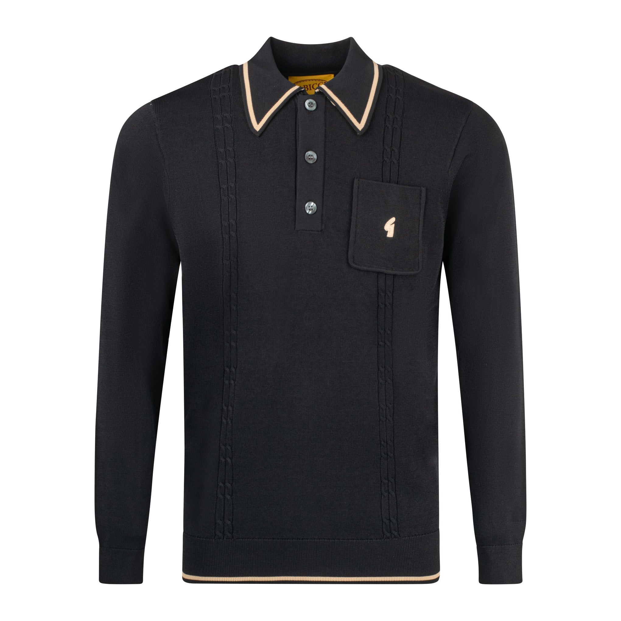 Gabicci Archive Ned Knit Polo Black