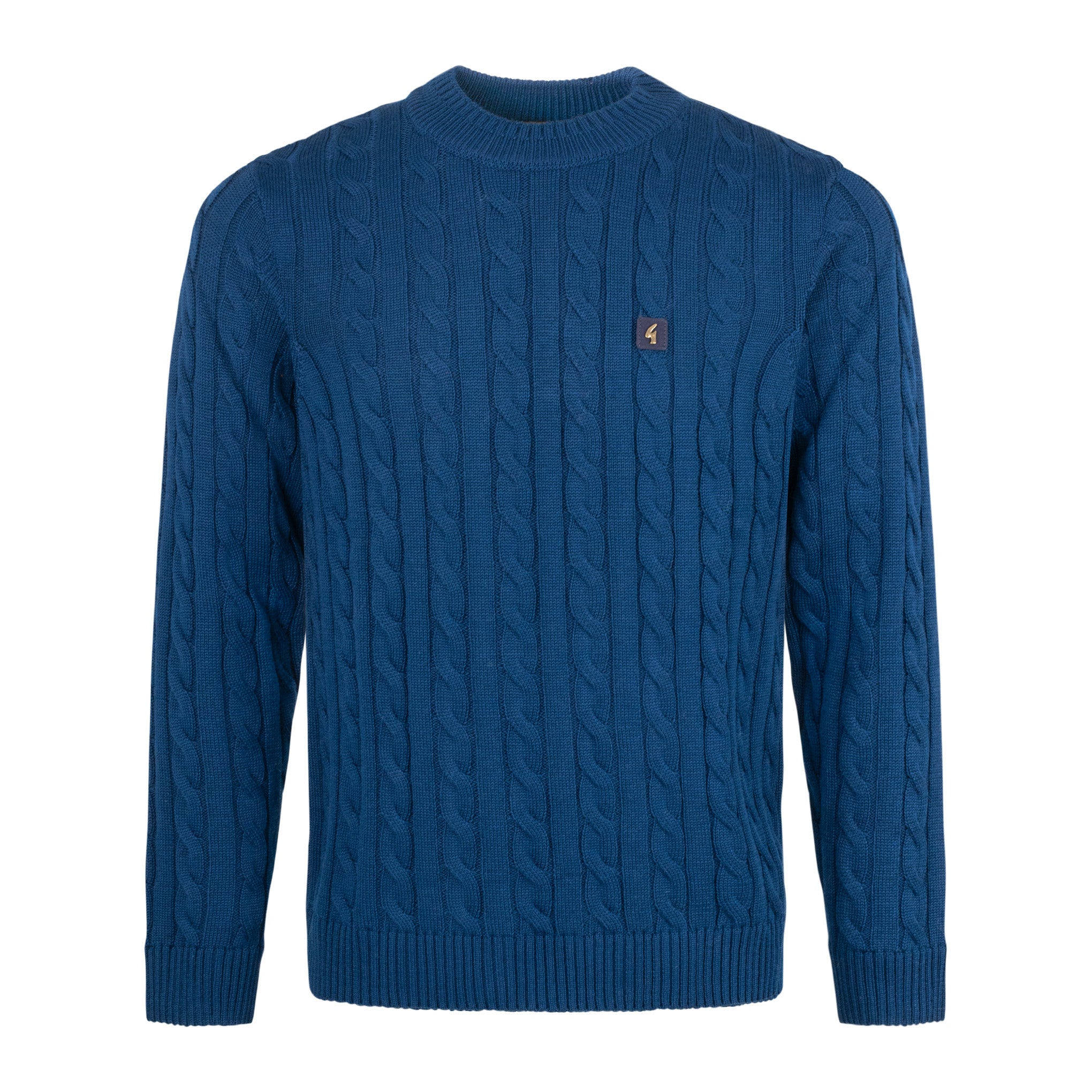 Gabicci Vintage Tremor Cable Knit Sweater Blue