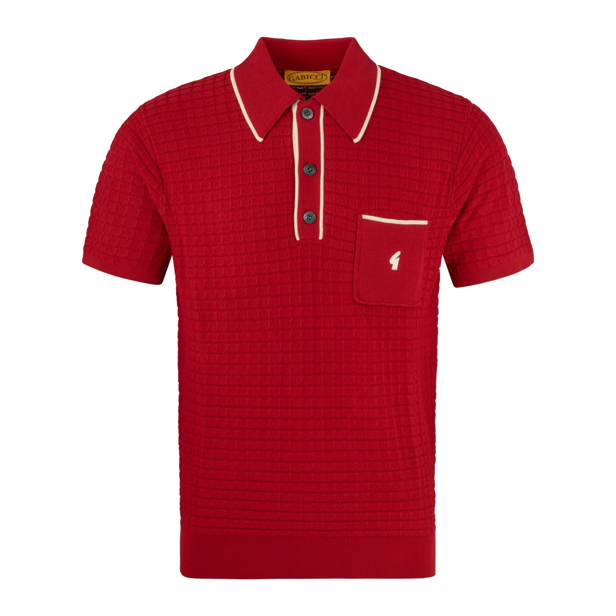 Gabicci Archive Roy Knit Polo Red
