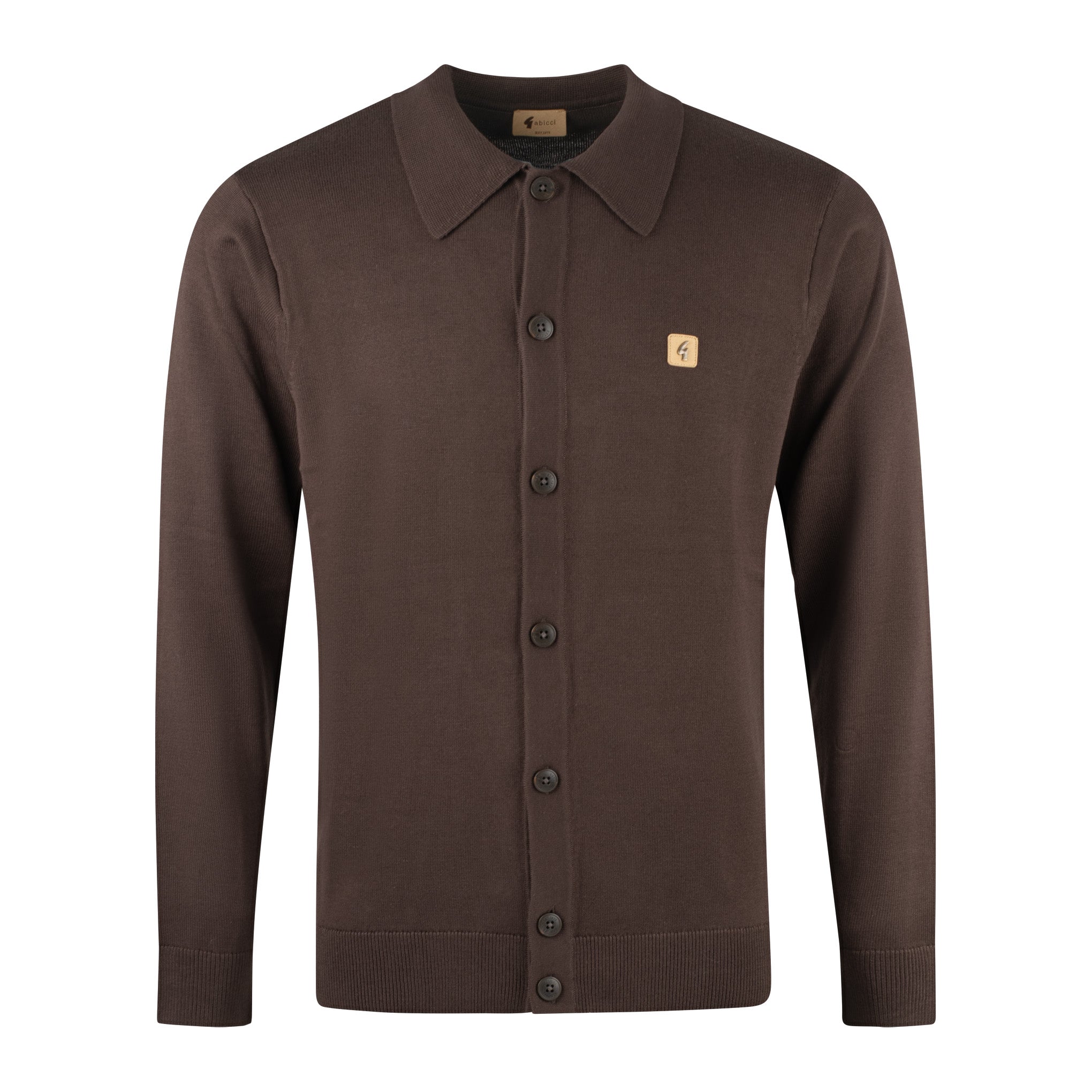 Gabicci Vintage Azima Knit Shirt Brown