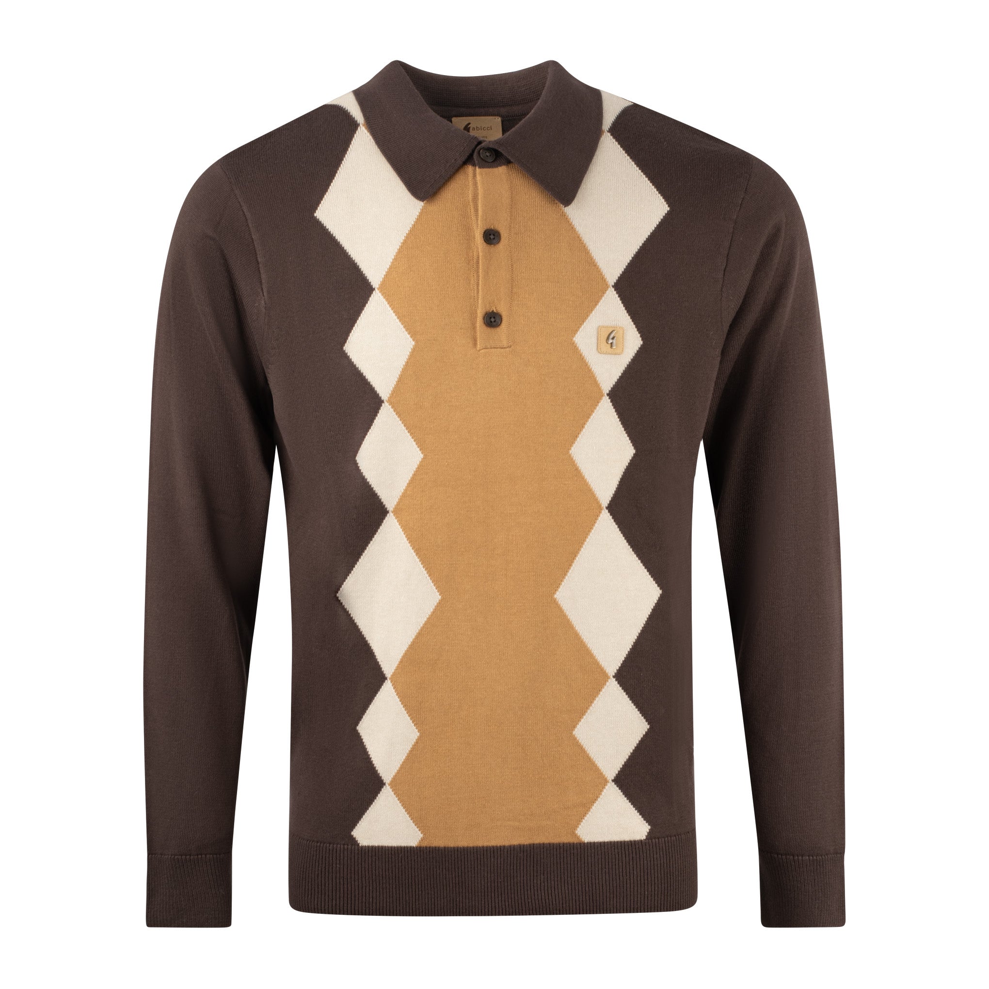 Gabicci Vintage Bond Knit Polo Brown