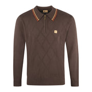 Gabicci Vintage Moore Knit Polo Brown
