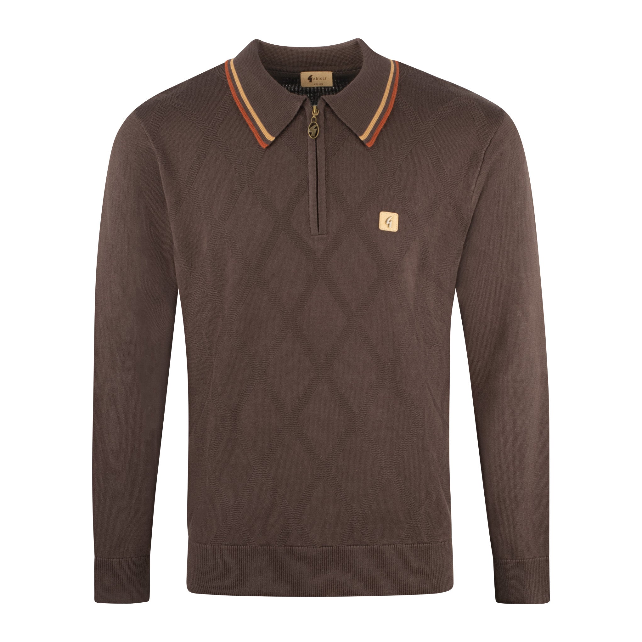 Gabicci Vintage Moore Knit Polo Brown