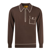 Gabicci Archive Kiki Knit Polo Brown