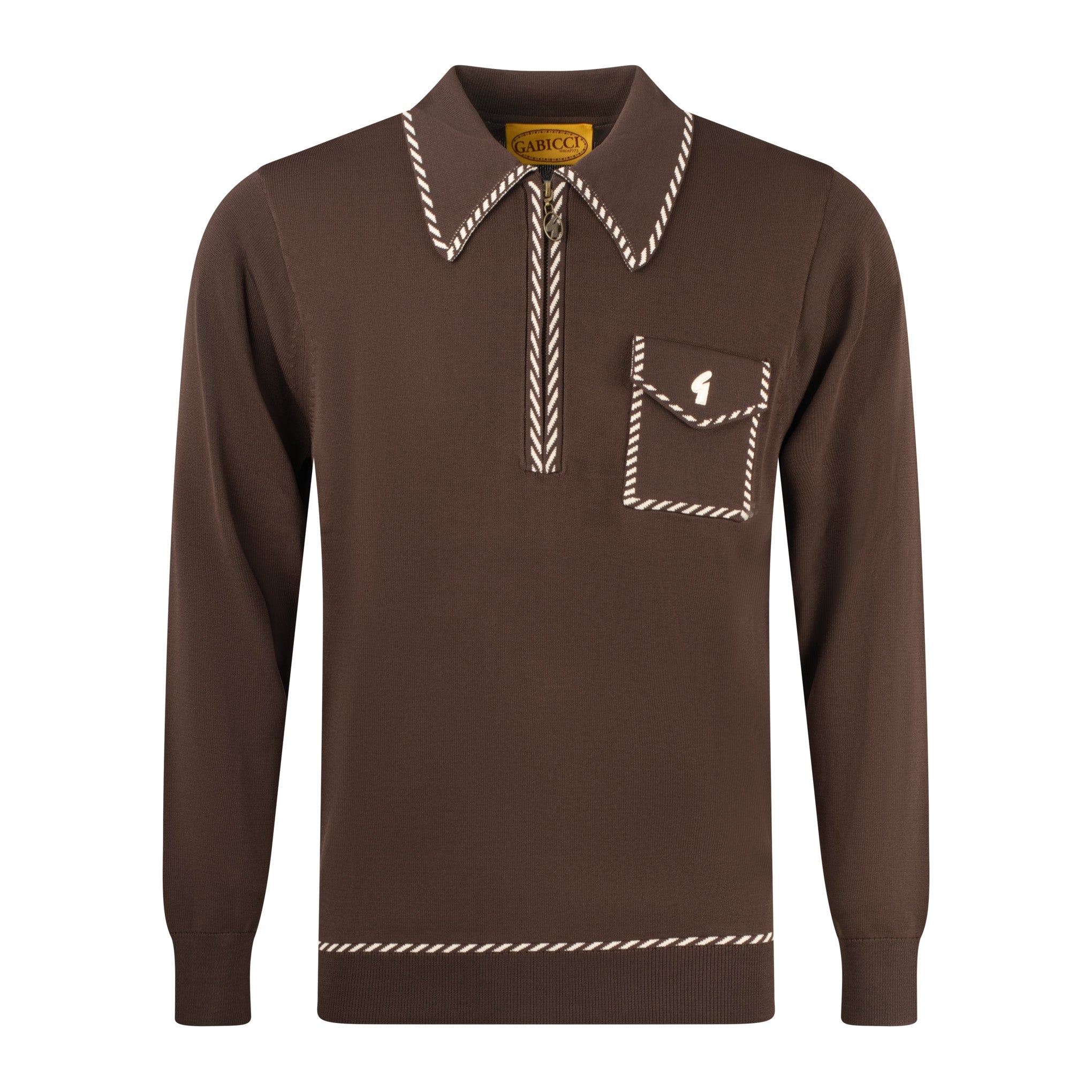 Gabicci Archive Kiki Knit Polo Brown