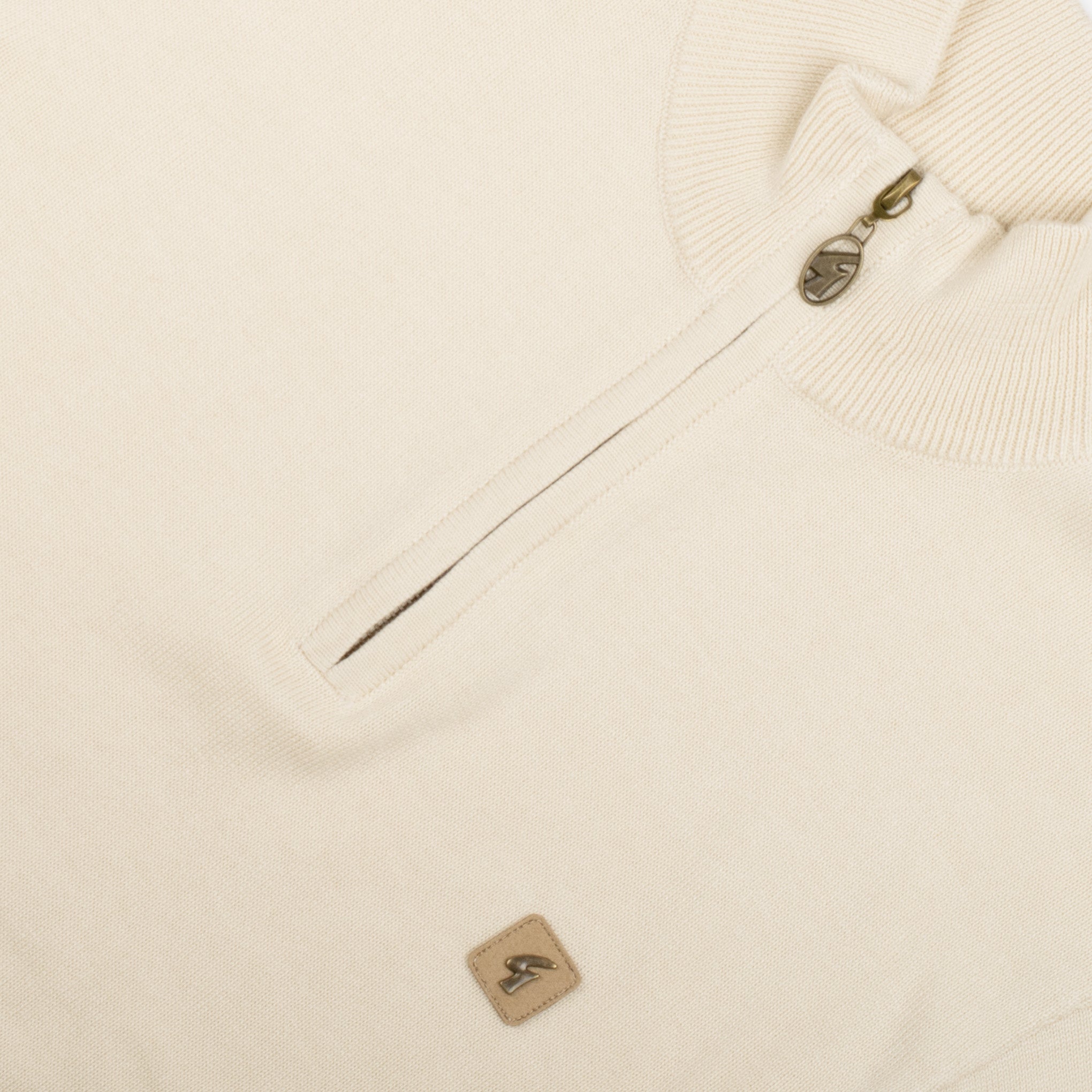 Gabicci Vintage Naxton Zip Sweater Cream