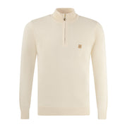 Gabicci Vintage Naxton Zip Sweater Cream
