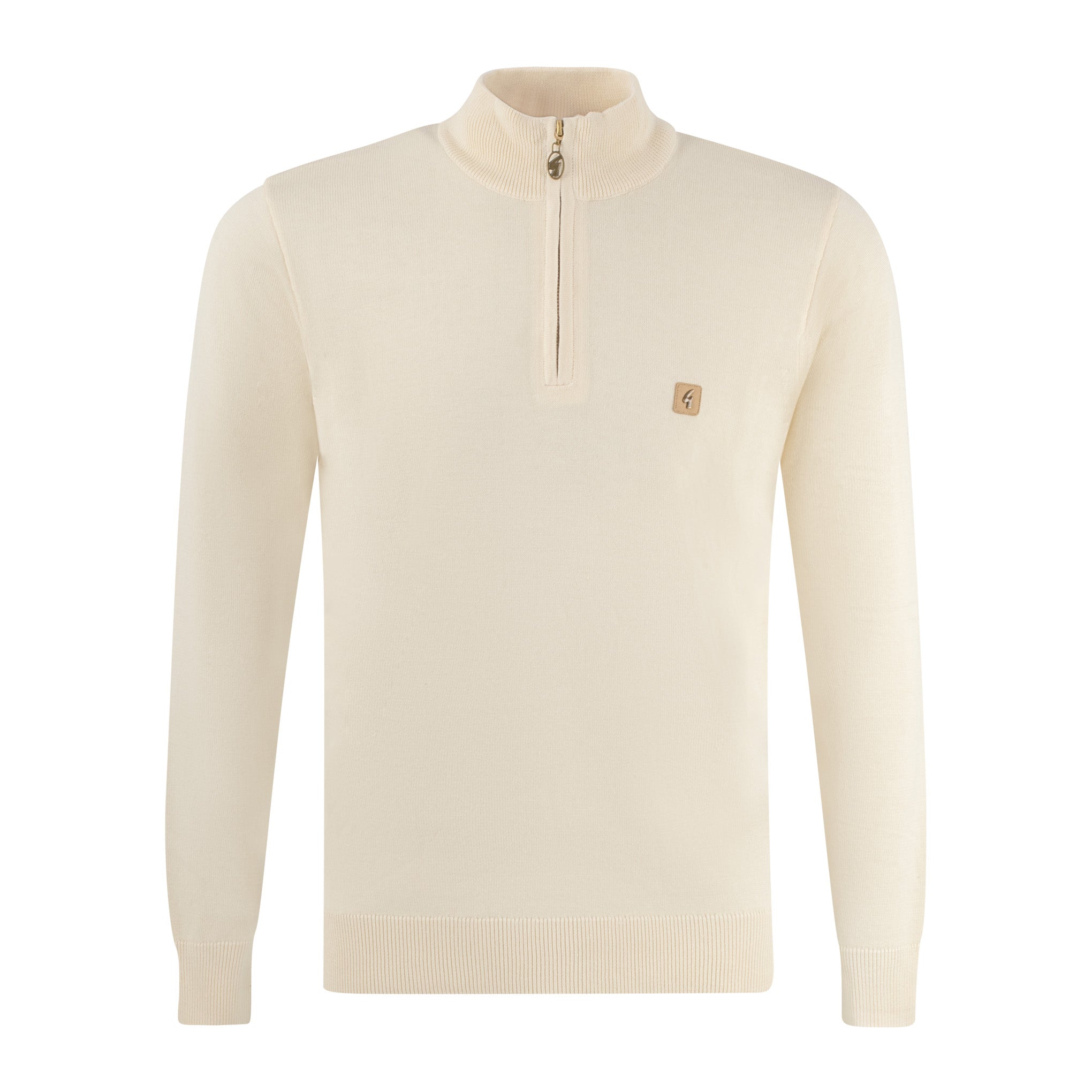 Gabicci Vintage Naxton Zip Sweater Cream