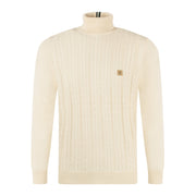 Gabicci Vintage Leonardo Knit Roll Neck Cream