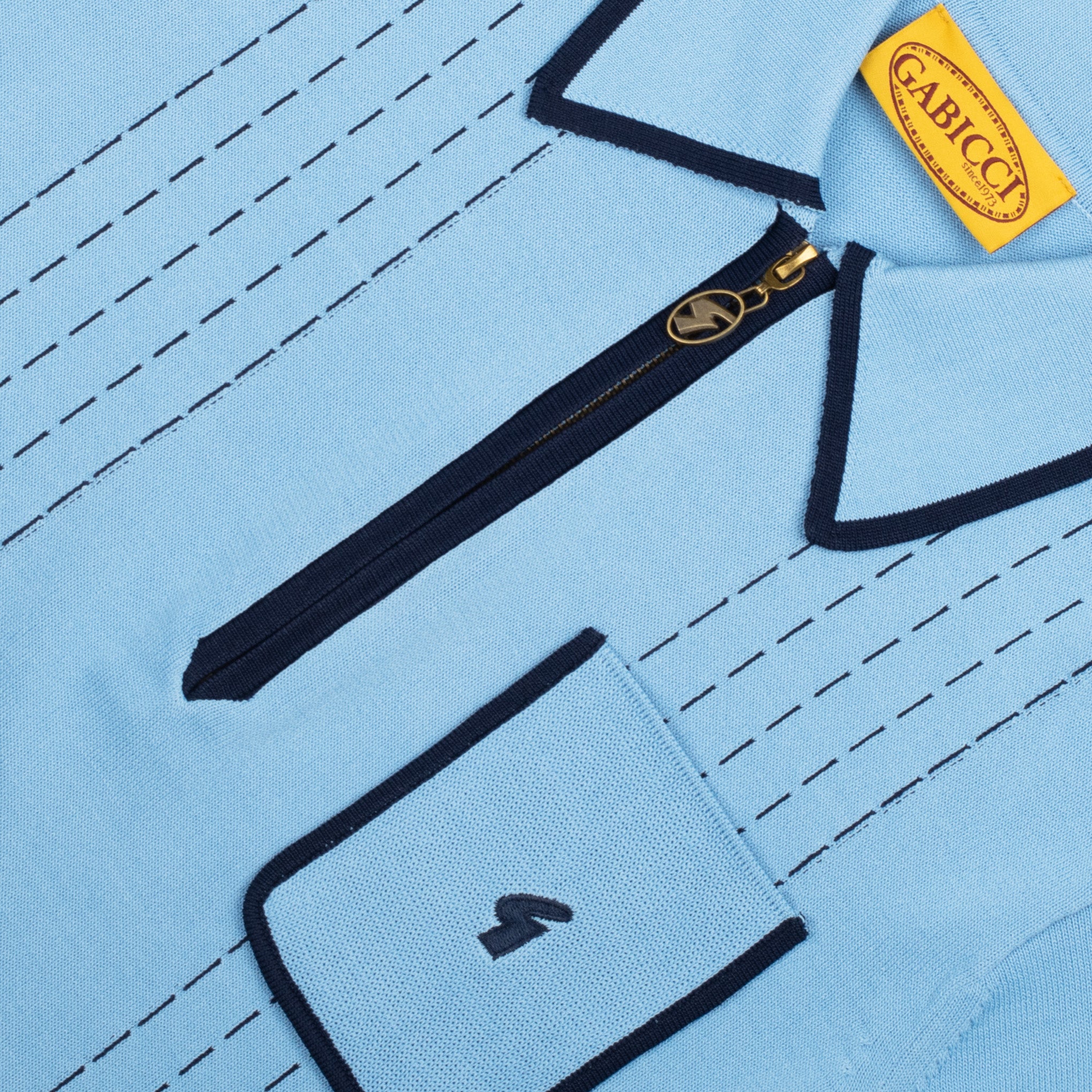 Gabicci Archive Darron Knit Polo Sky