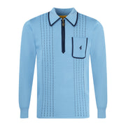 Gabicci Archive Darron Knit Polo Sky