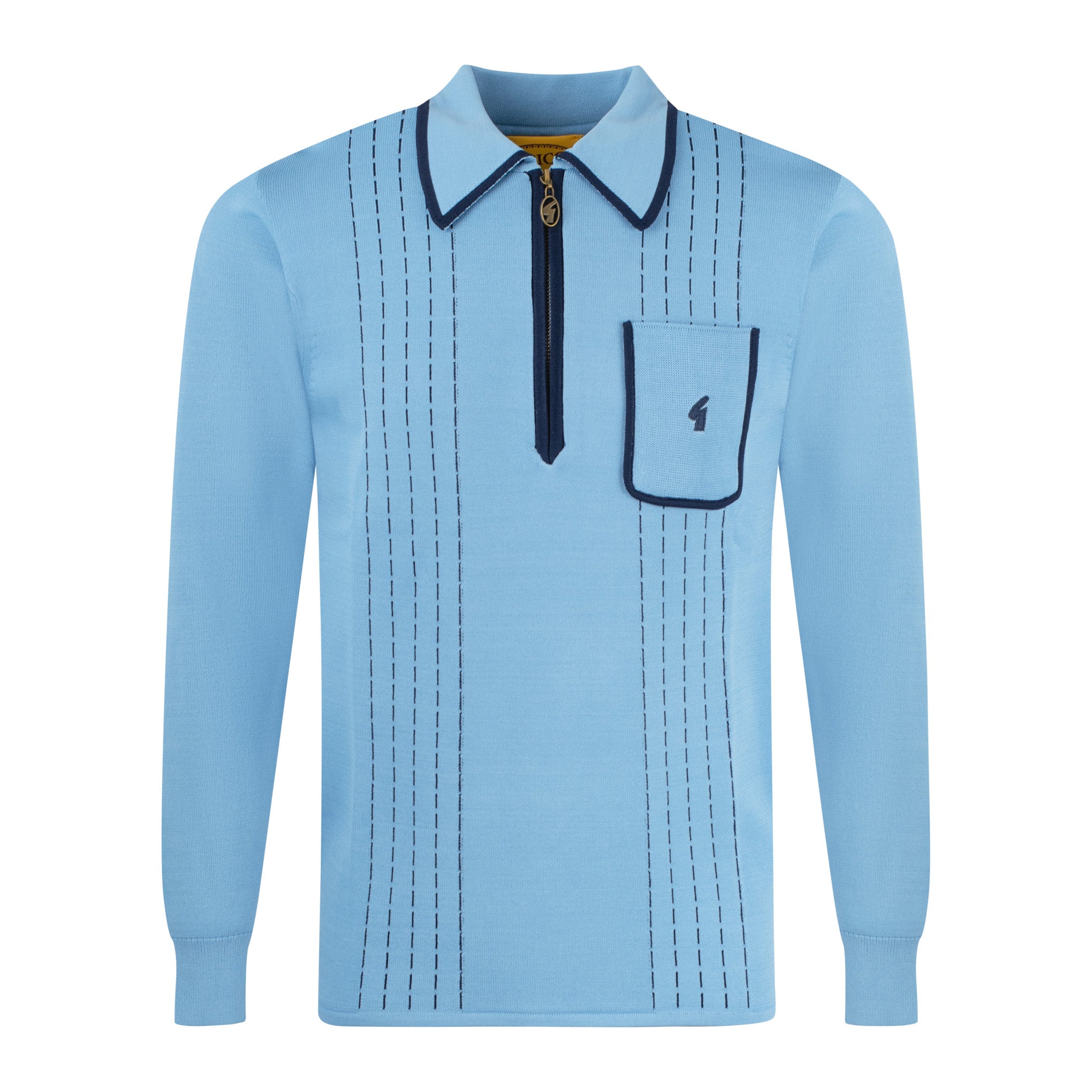 Gabicci Archive Darron Knit Polo Sky