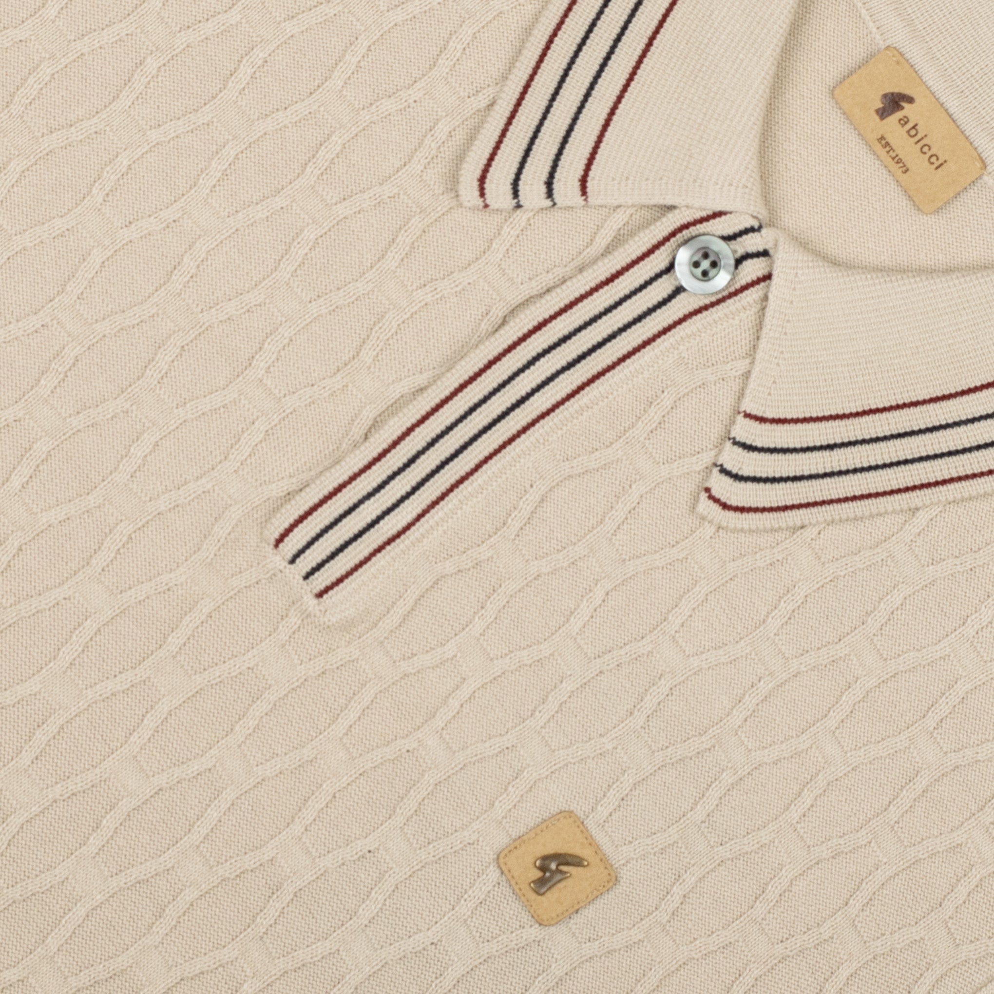 Gabicci Vintage Milton Knit Polo Cream