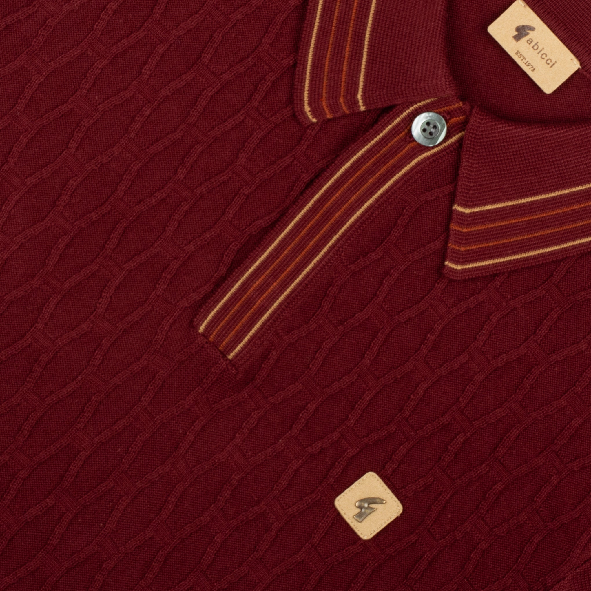 Gabicci Vintage Milton Knit Polo Berry