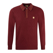 Gabicci Vintage Milton Knit Polo Berry