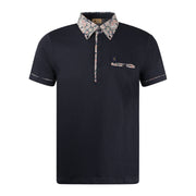 Gabicci Vintage Paisley Polo Shirt Navy