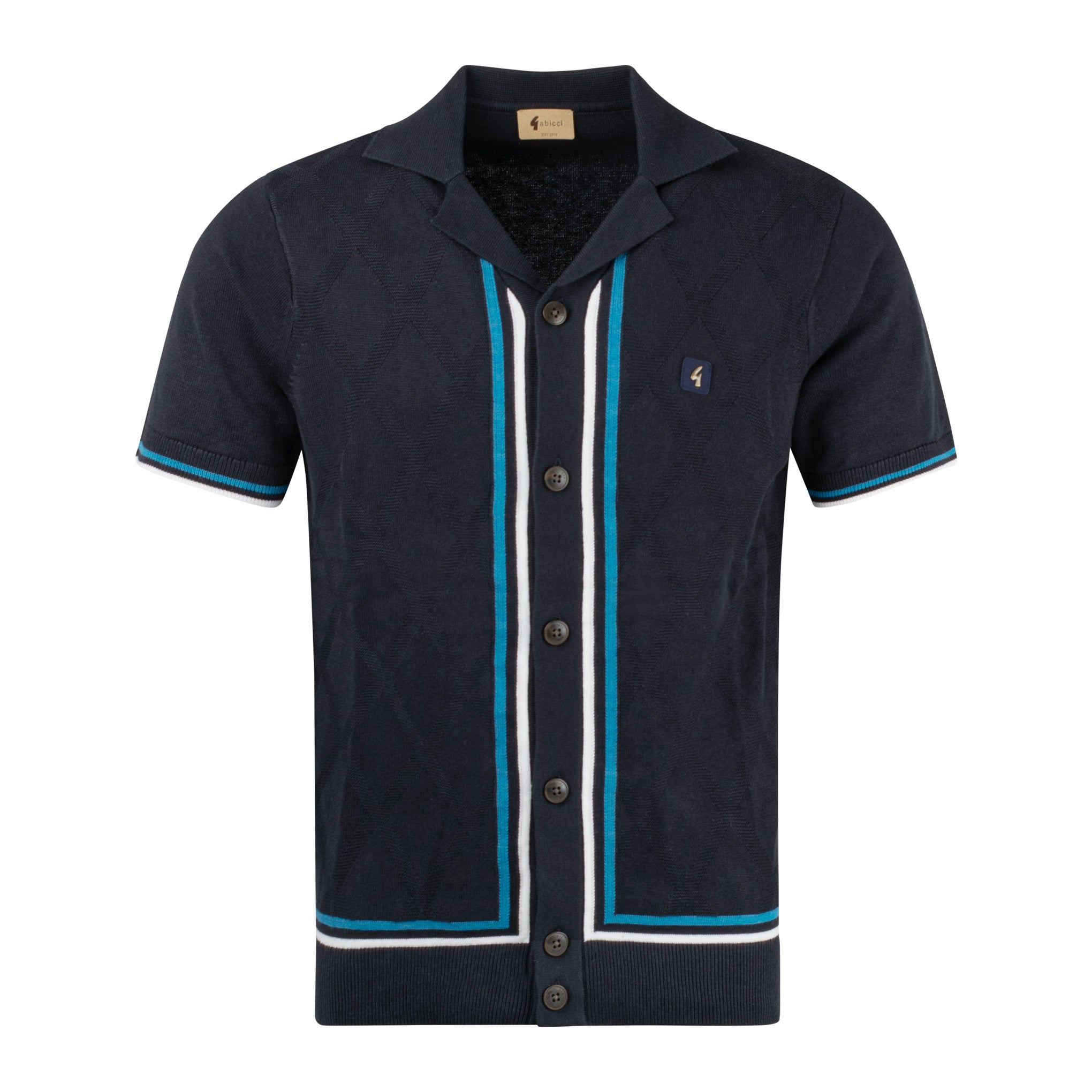 Gabicci Vintage Ross Knit Shirt Navy