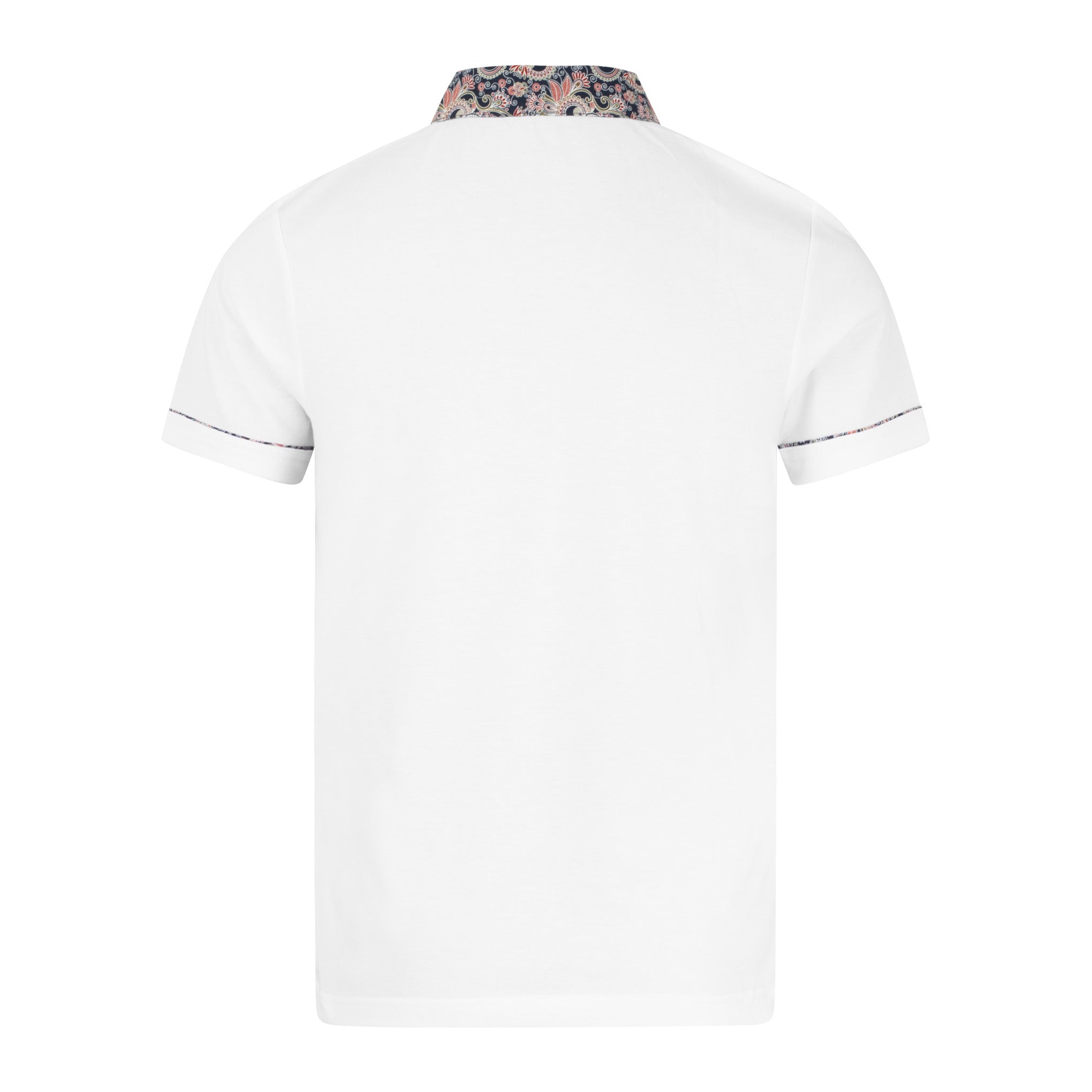 Gabicci Vintage Paisley Polo Shirt White