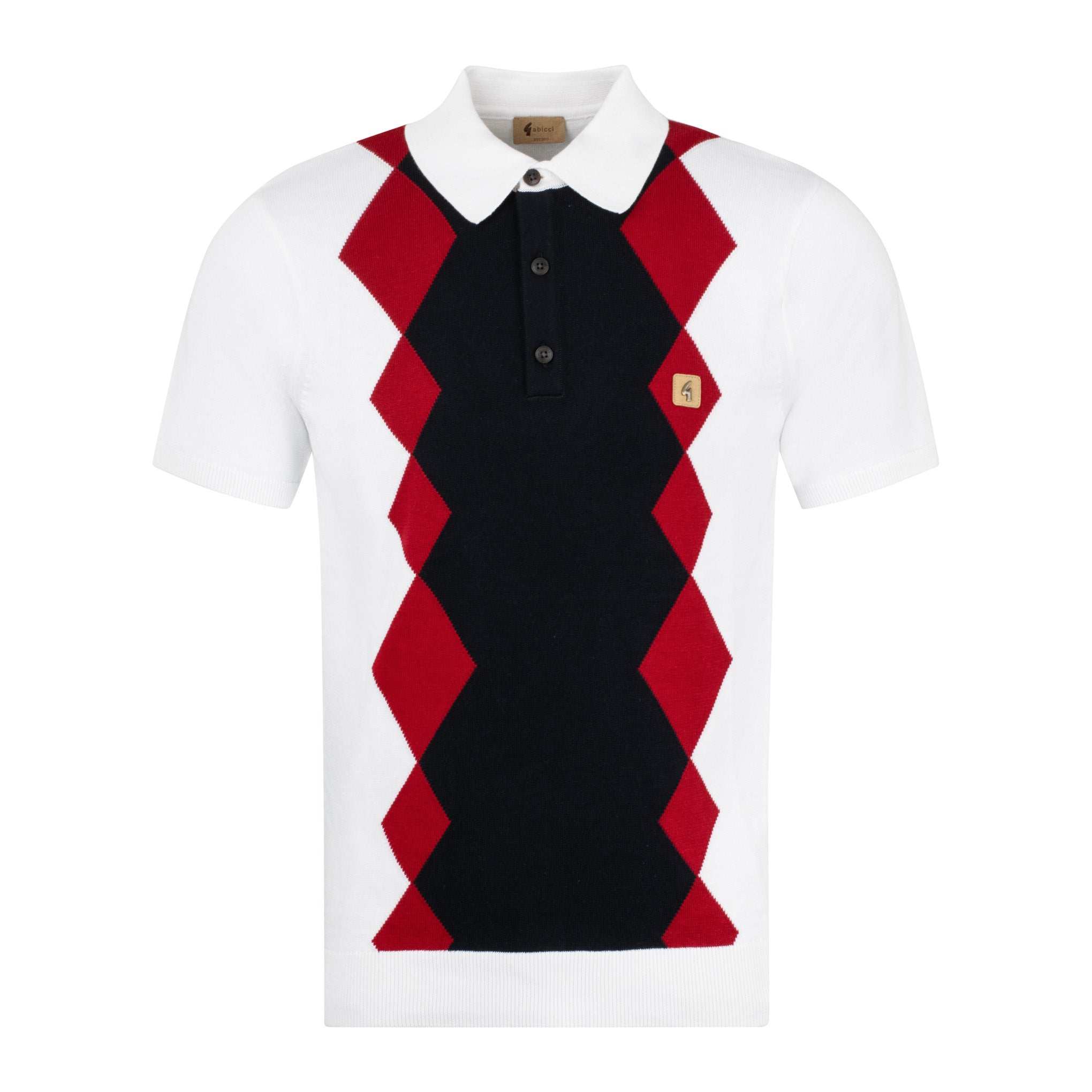 Gabicci Vintage Bond Knit Polo White