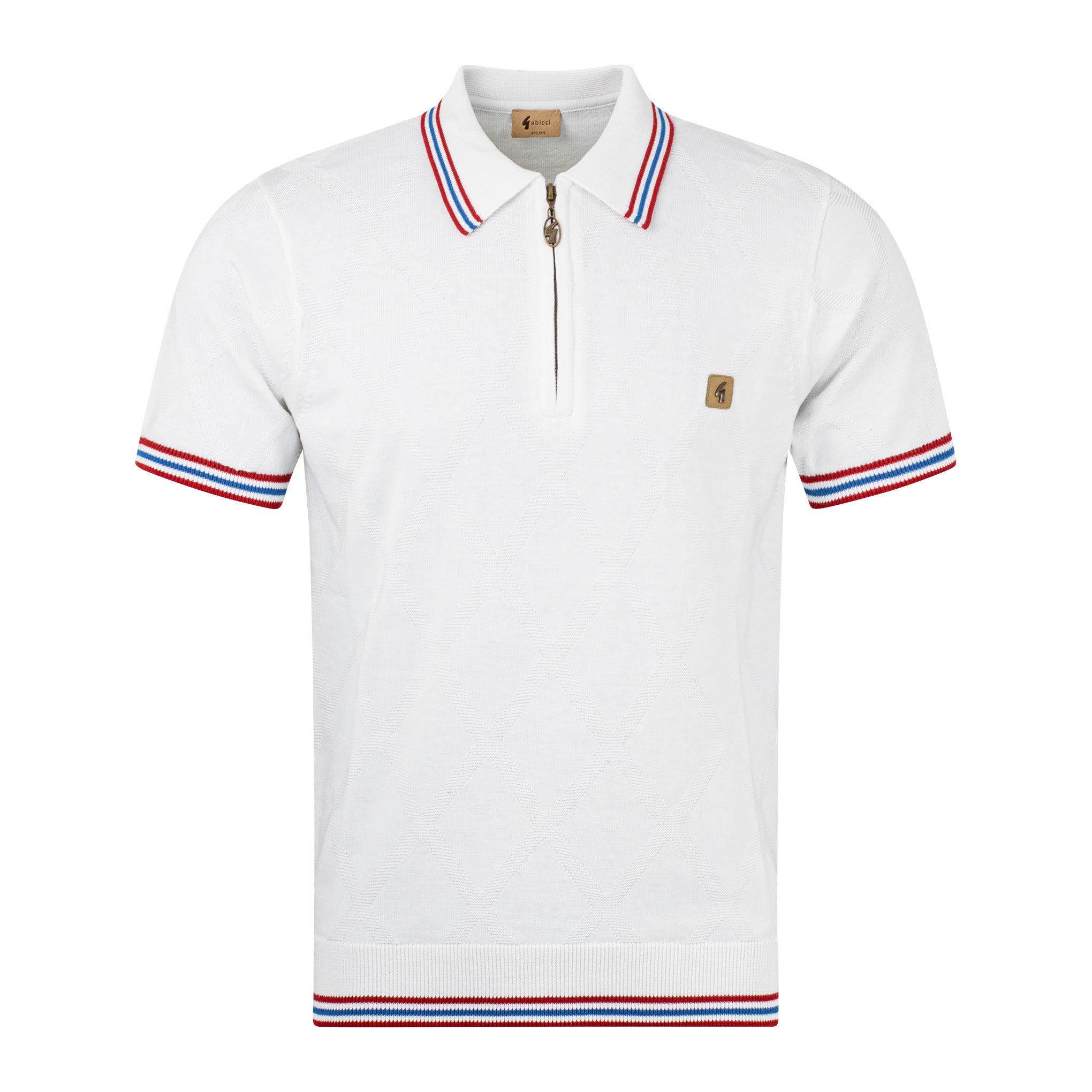 Gabicci Vintage Moore Knit Polo White