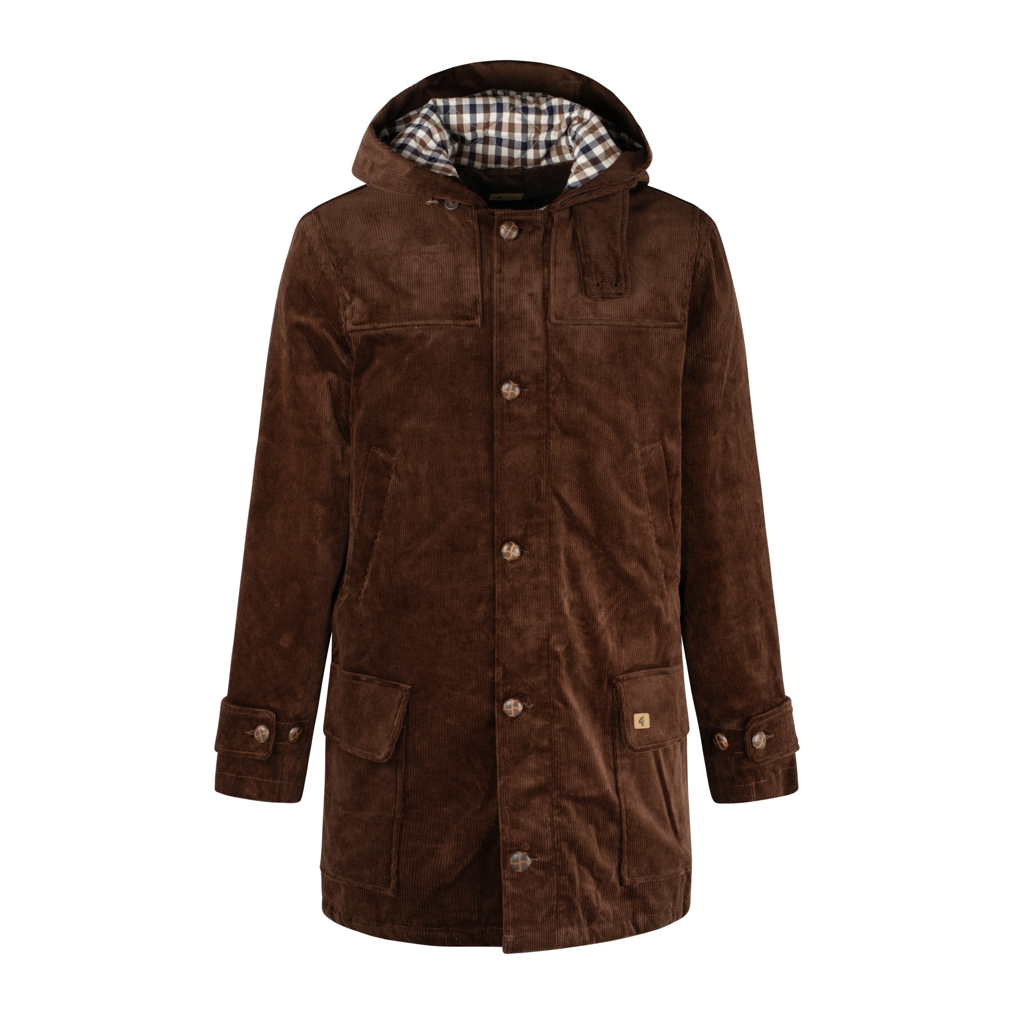 Gabicci Vintage Chuck Cord Duffel Coat Brown