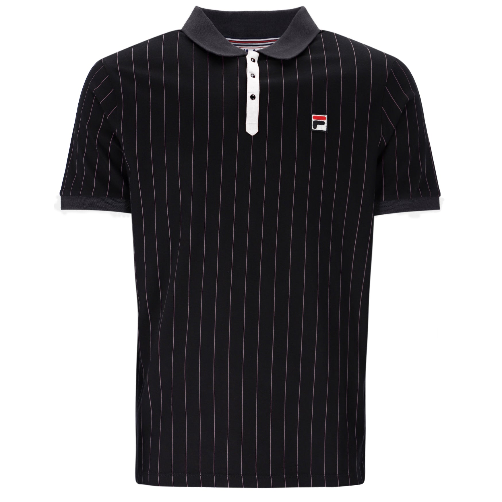 Fila Vintage BB1 Striped Polo Shirt Black