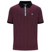 Fila Vintage BB1 Striped Polo Shirt Claret