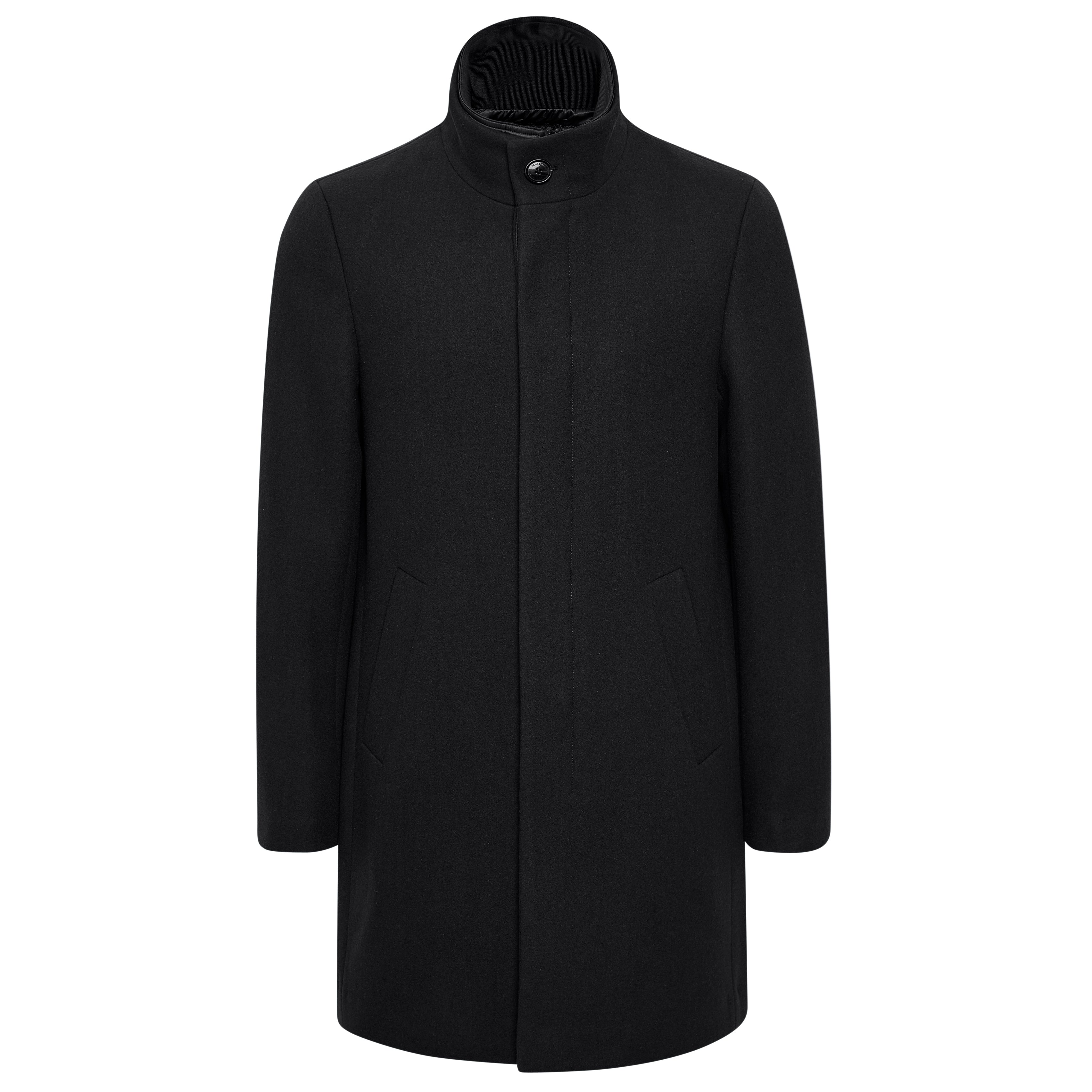 Matinique Harvey Wool Overcoat Black