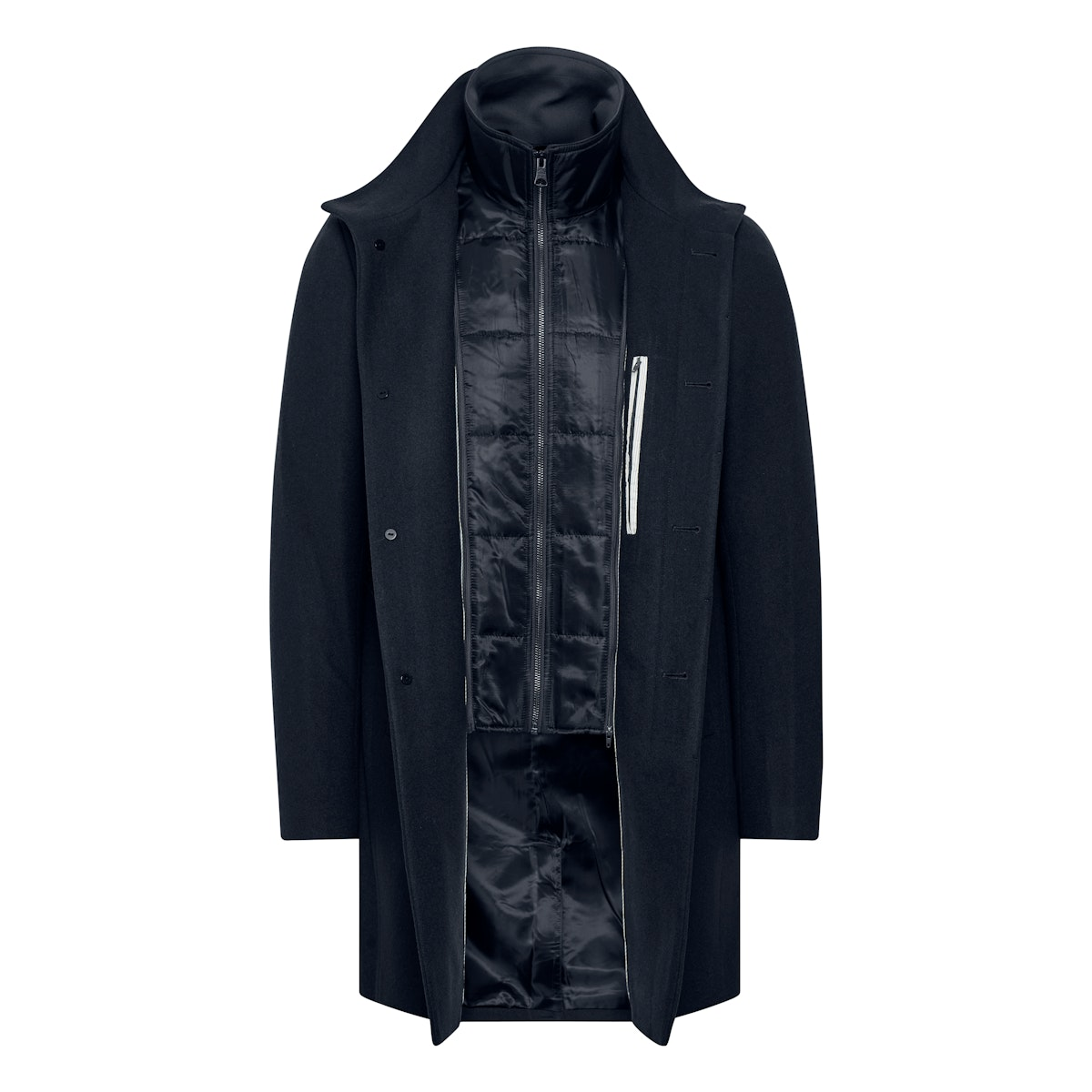 Matinique Harvey Wool Overcoat Navy