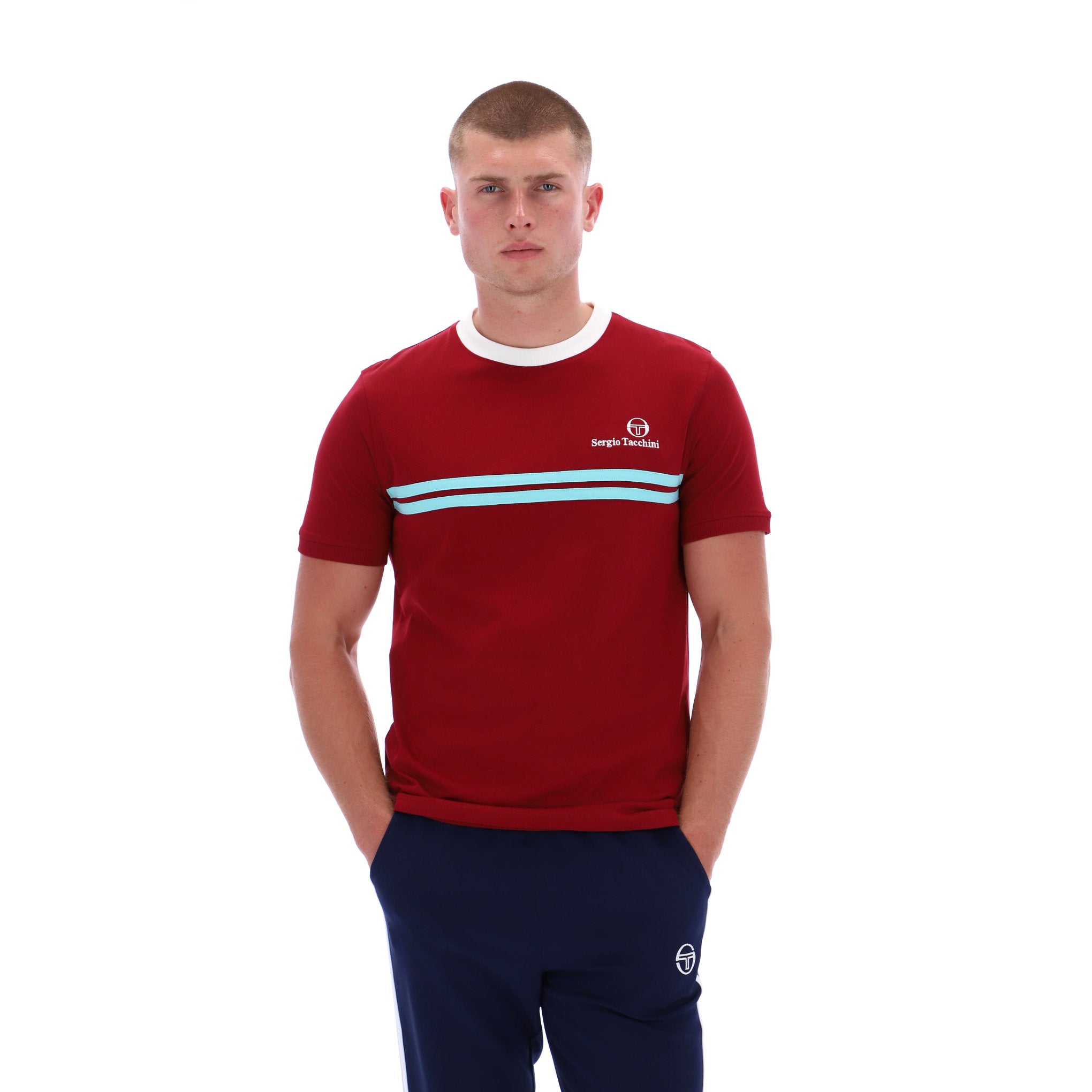 Sergio Tacchini New Supermac T-Shirt Claret/Blue