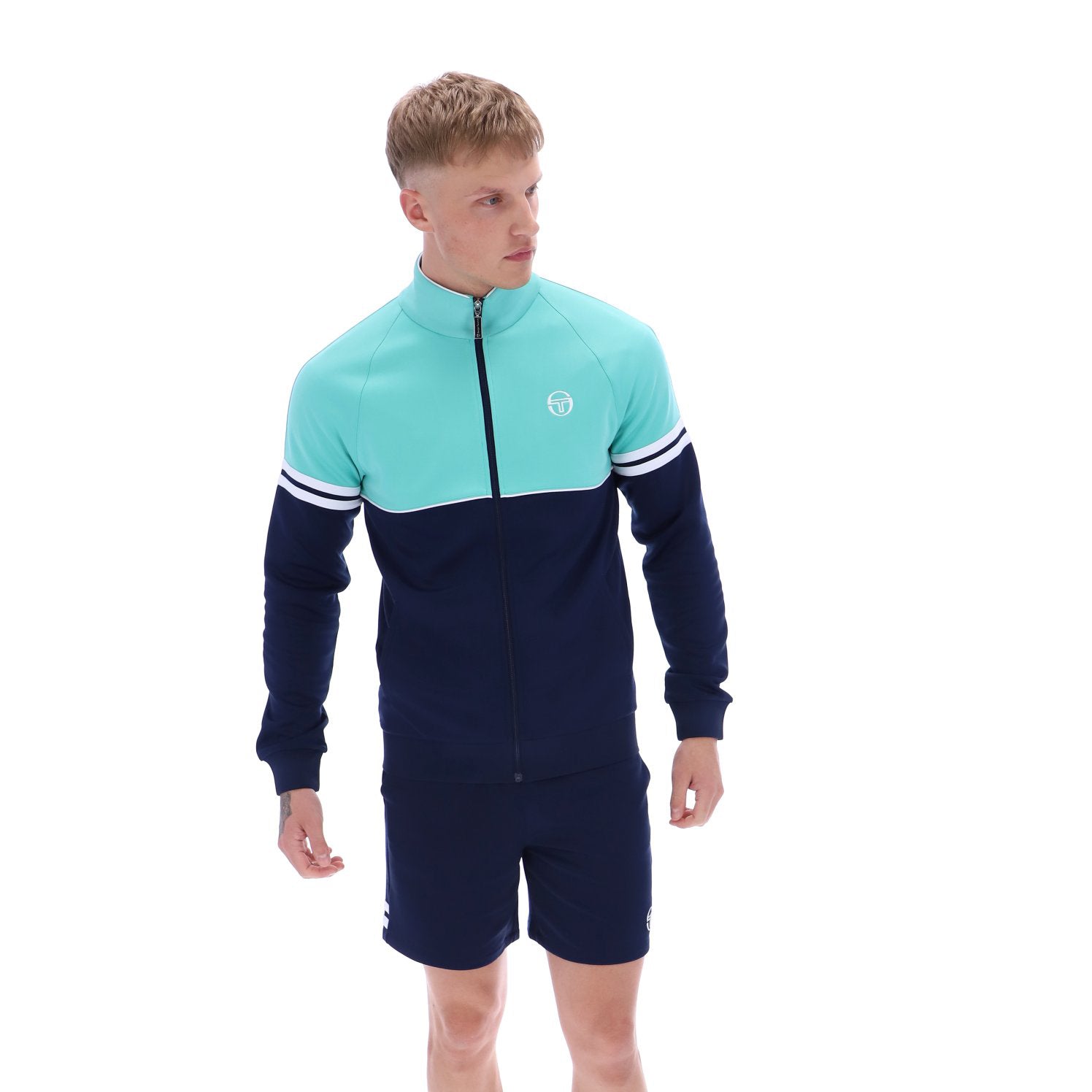 Sergio Tacchini Orion Track Top Cyan/Navy