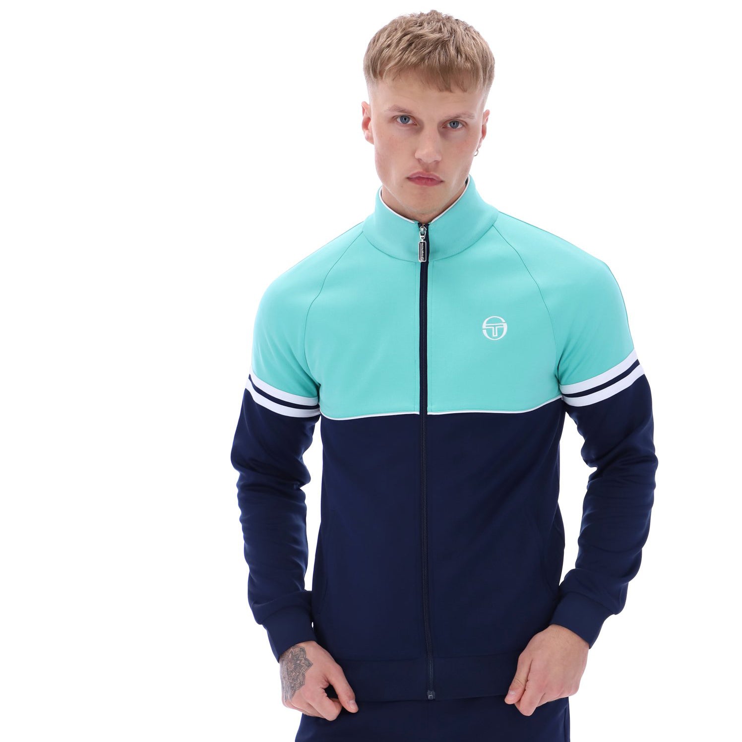Sergio Tacchini Orion Track Top Cyan/Navy
