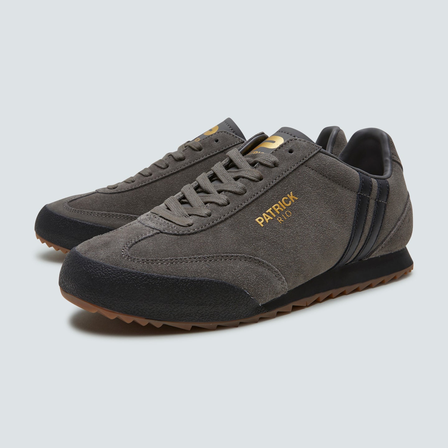 Patrick Rio Suede Trainers Grey/Black