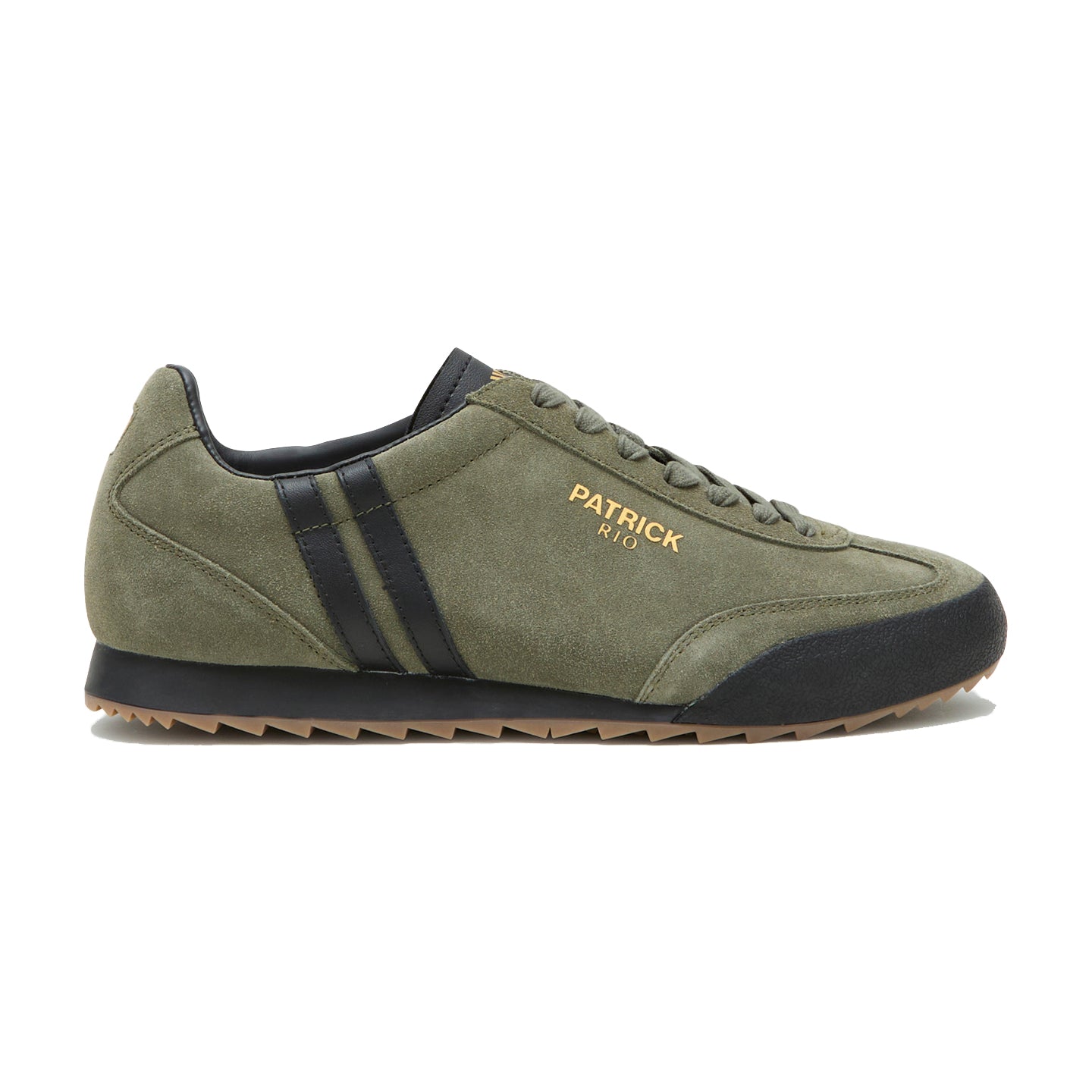 Patrick Rio Suede Trainers Olive/Black