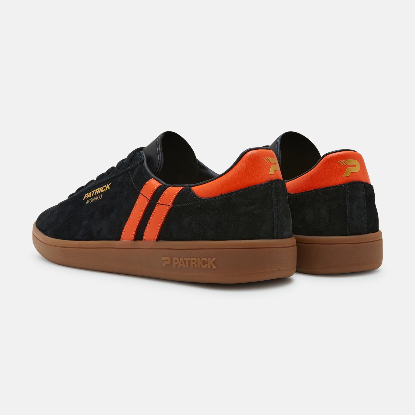 Patrick Monaco Suede Trainers Black/Orange