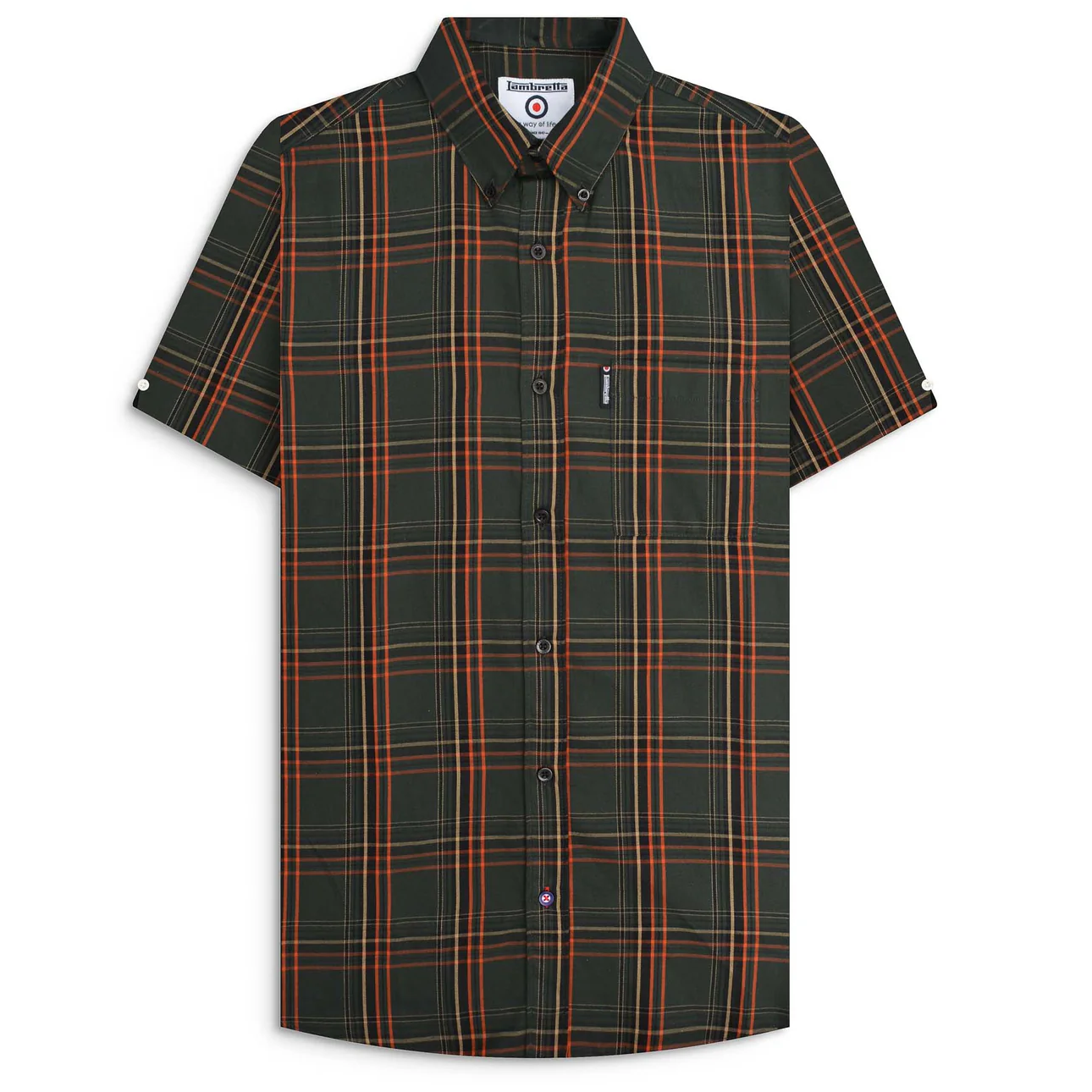 Lambretta Check Shirt Khaki