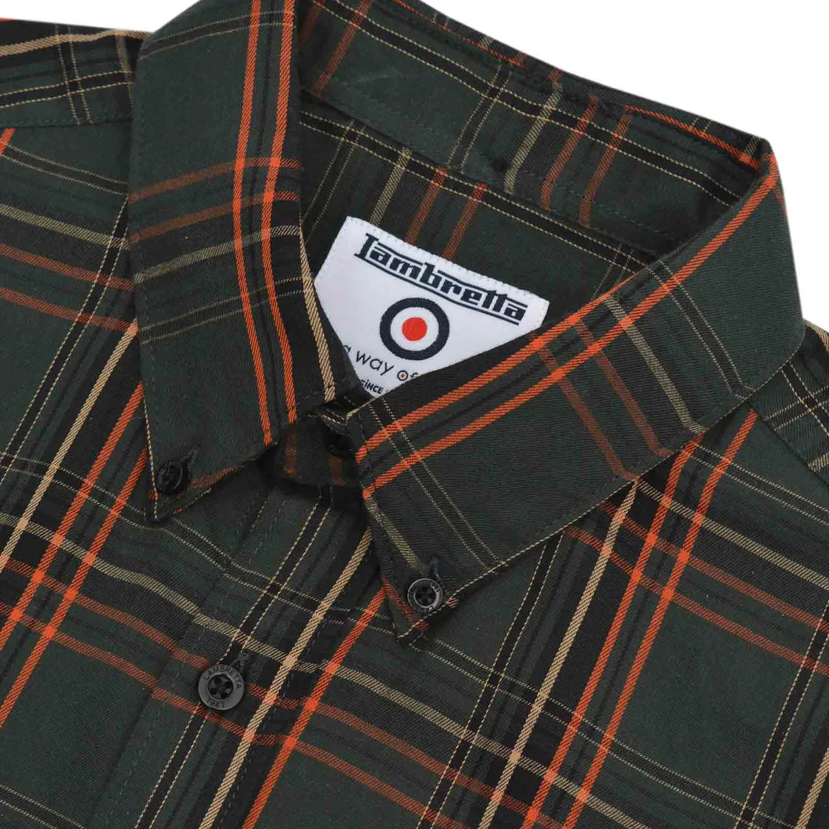 Lambretta Check Shirt Khaki