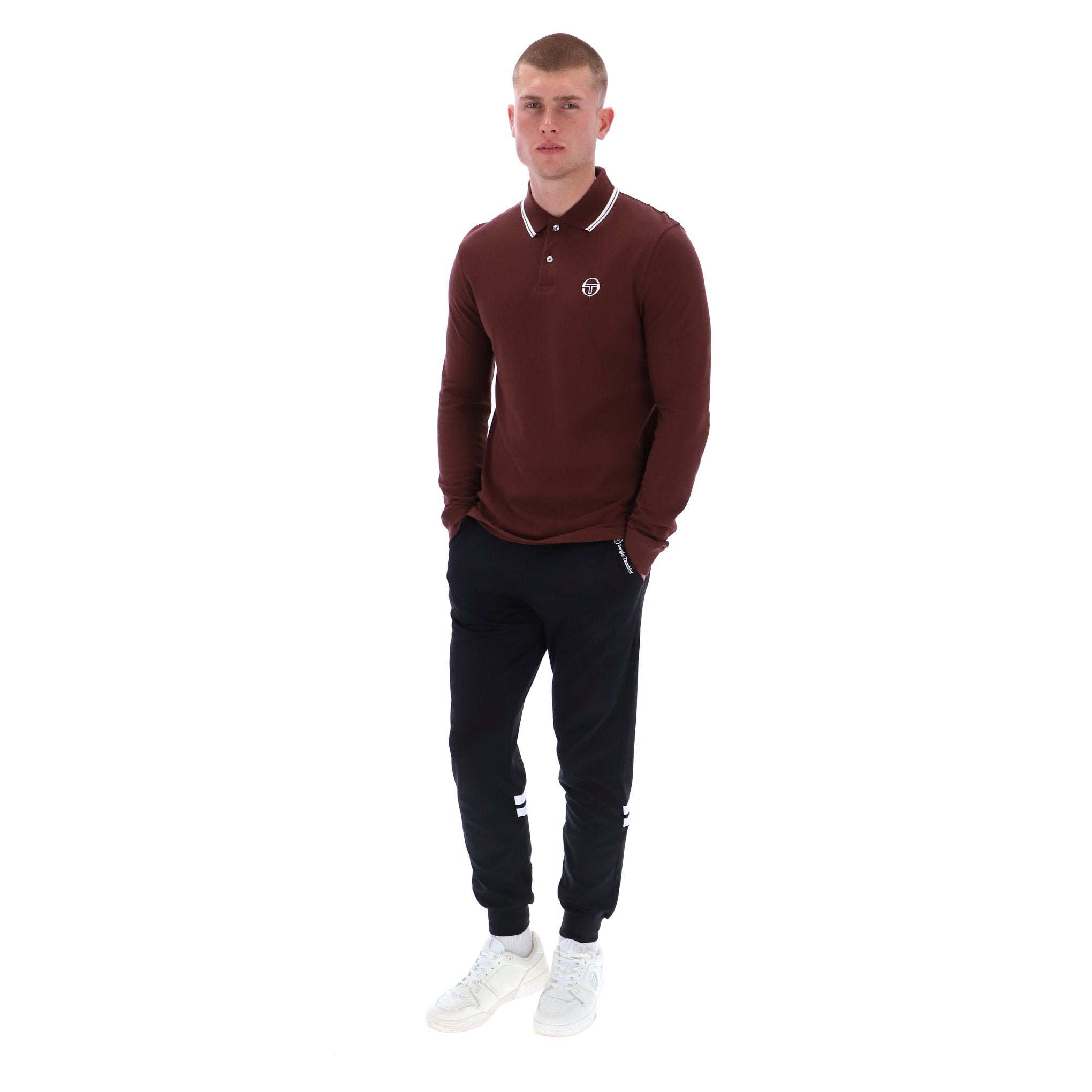 Sergio Tacchini Long Sleeve Polo Shirt Brown