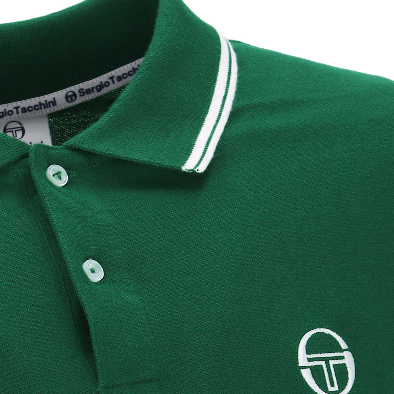 Sergio Tacchini Long Sleeve Polo Shirt Green