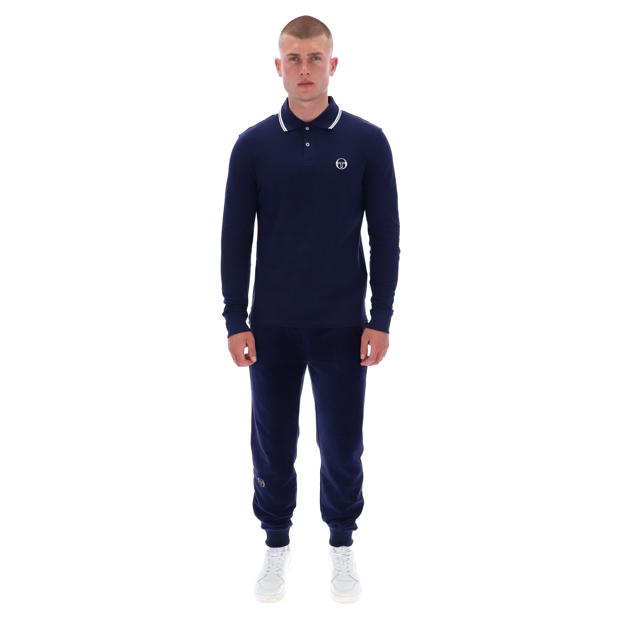 Sergio Tacchini Long Sleeve Polo Shirt Navy